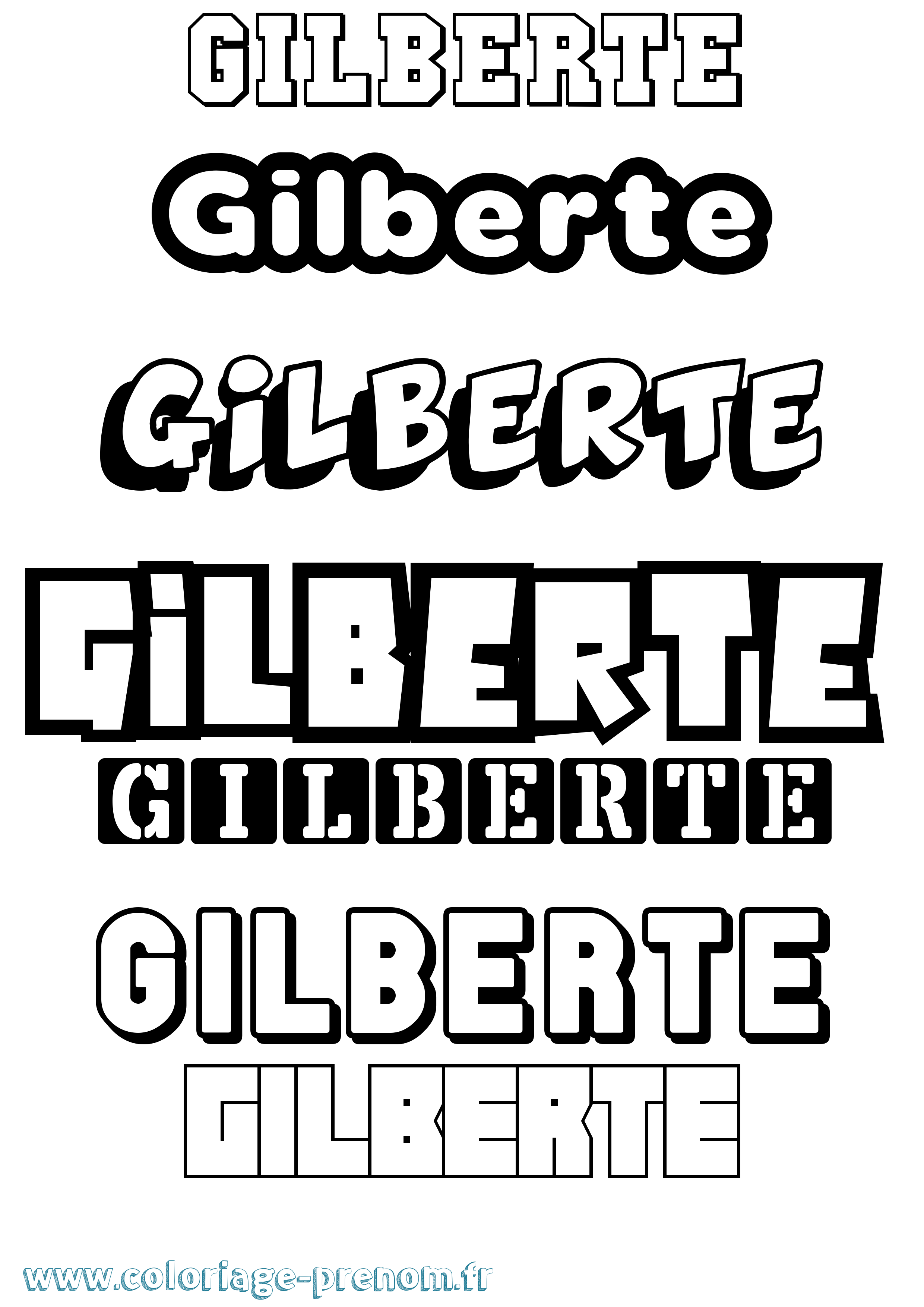 Coloriage Gilberte Simple Coloriage prénom Gilberte Simple