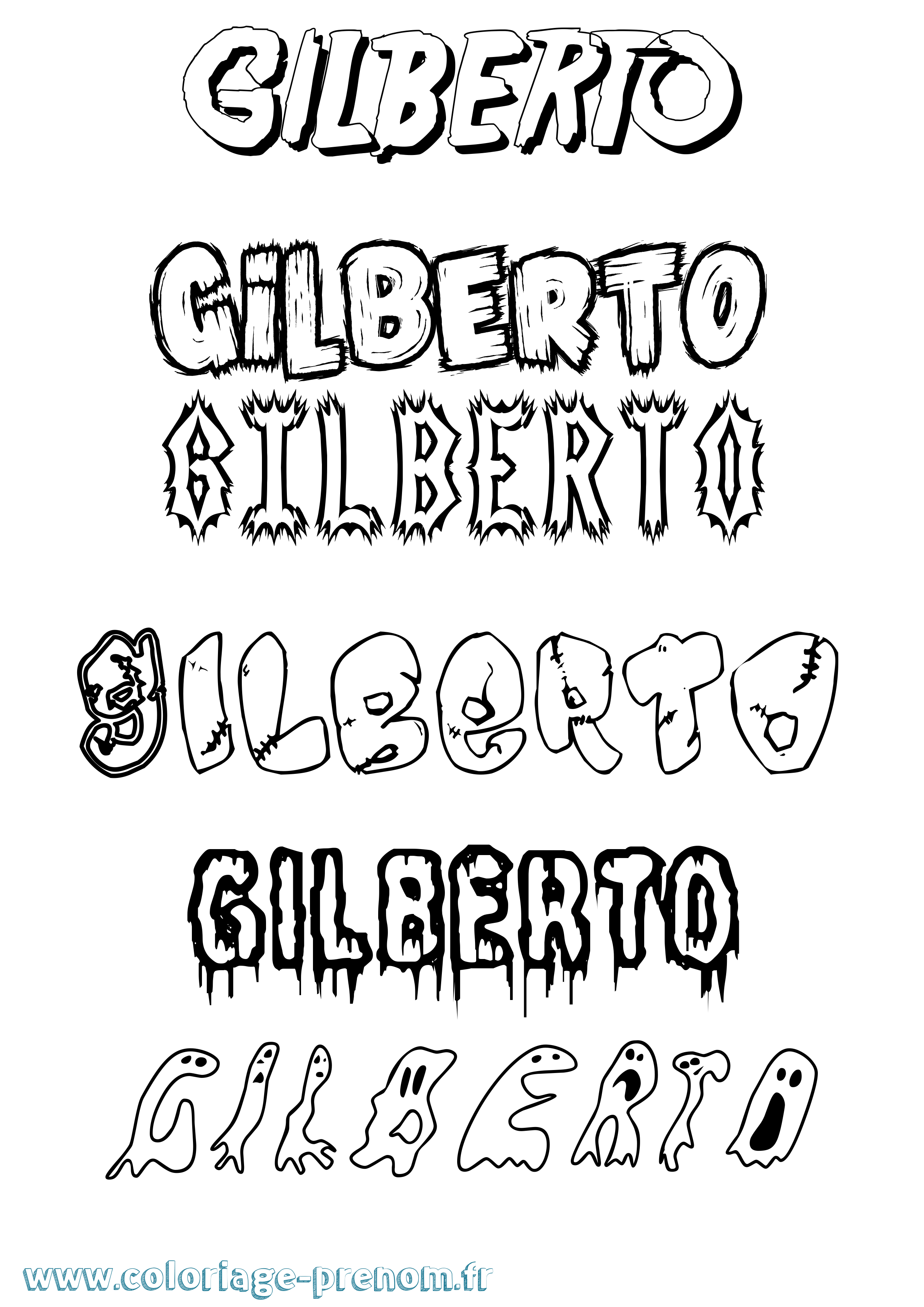 Coloriage Gilberto Frisson Coloriage prénom Gilberto Frisson
