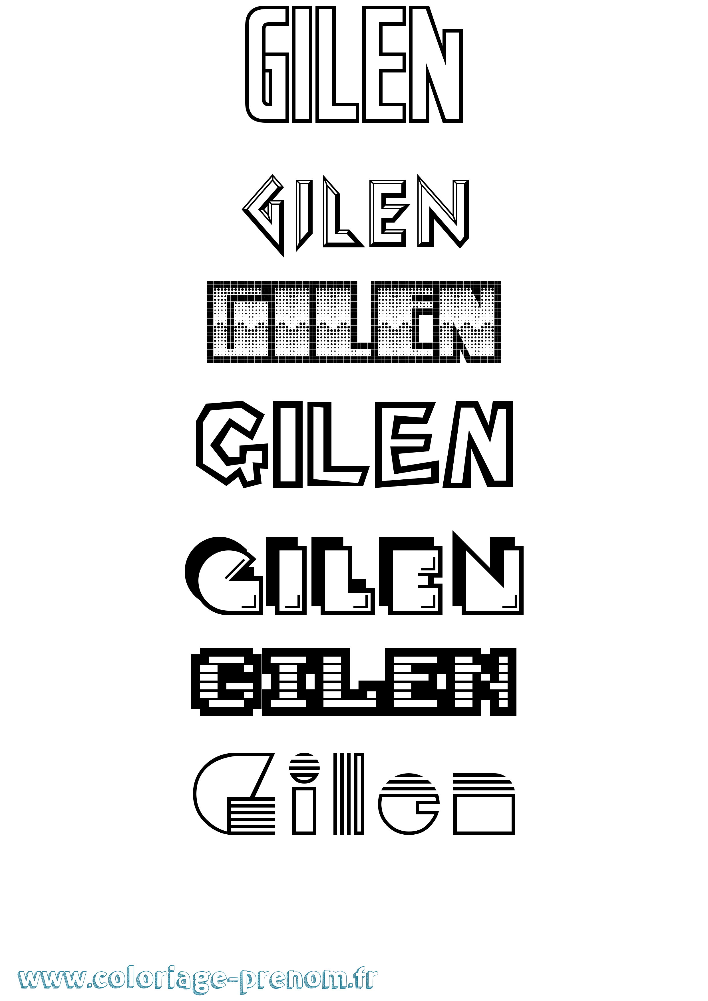 Coloriage Gilen Jeux Vidéos Coloriage prénom Gilen Jeux Vidéos