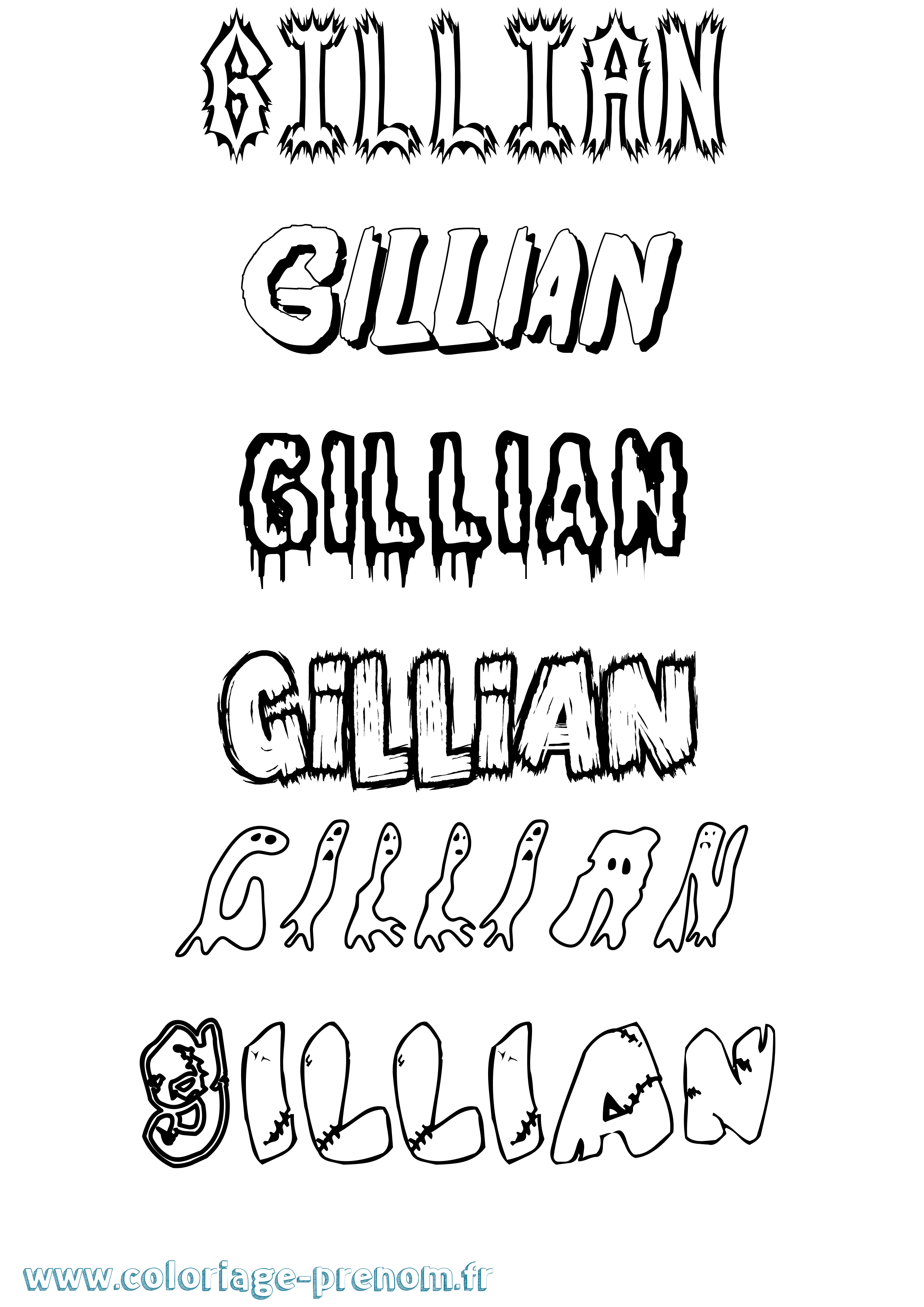 Coloriage Gillian Frisson Coloriage prénom Gillian Frisson
