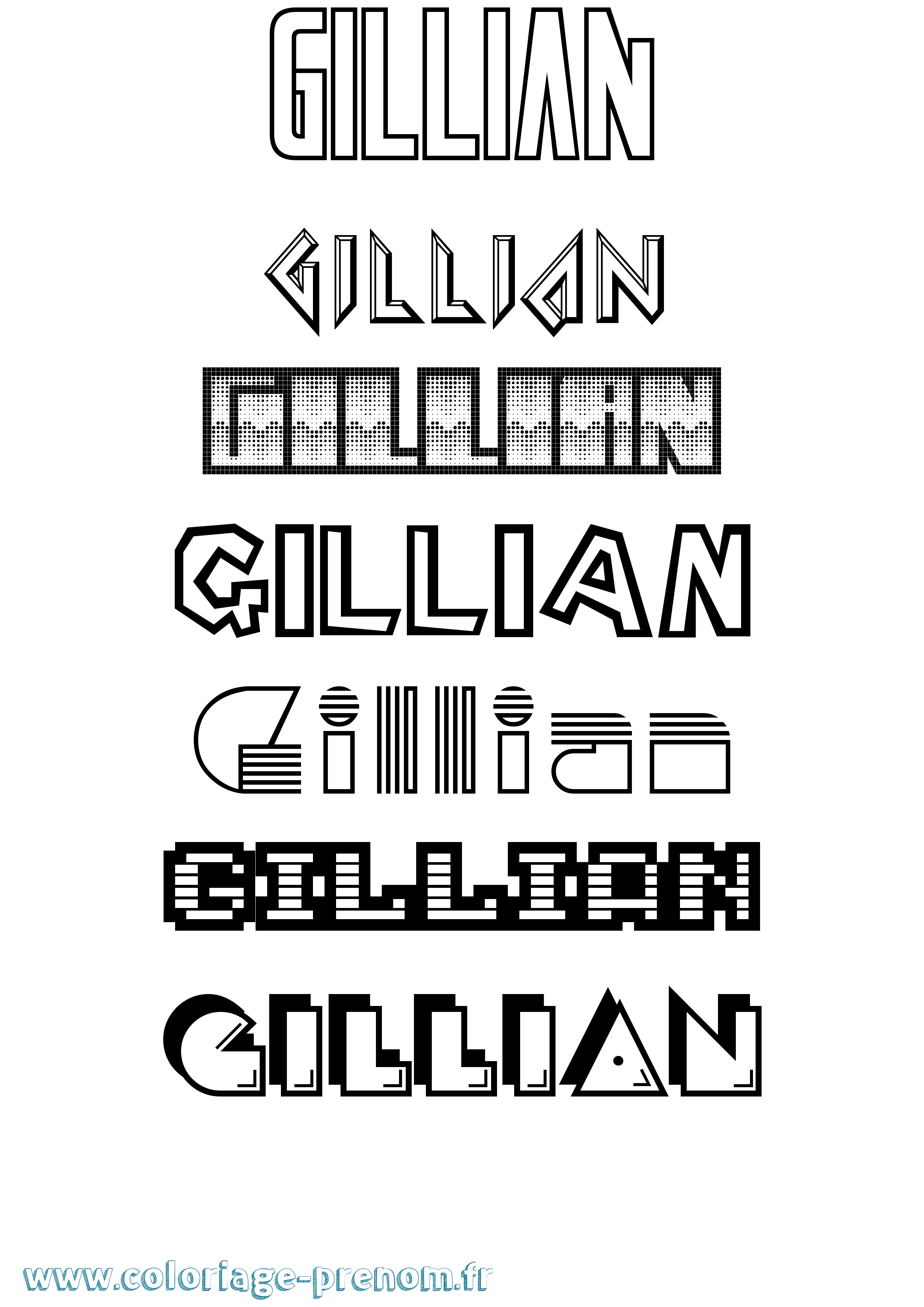Coloriage Gillian Jeux Vidéos Coloriage prénom Gillian Jeux Vidéos
