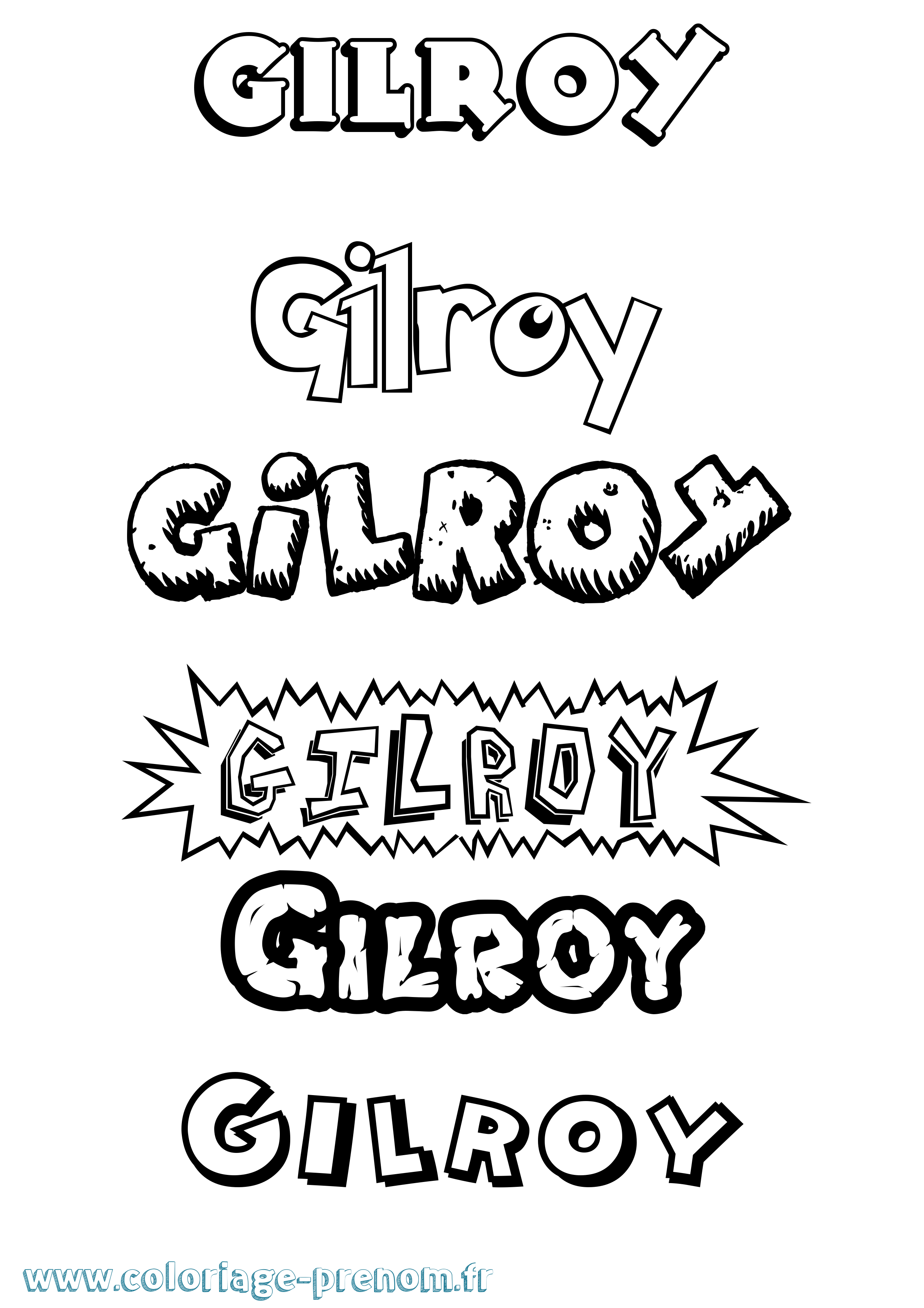 Coloriage Gilroy Dessin Animé Coloriage prénom Gilroy Dessin Animé