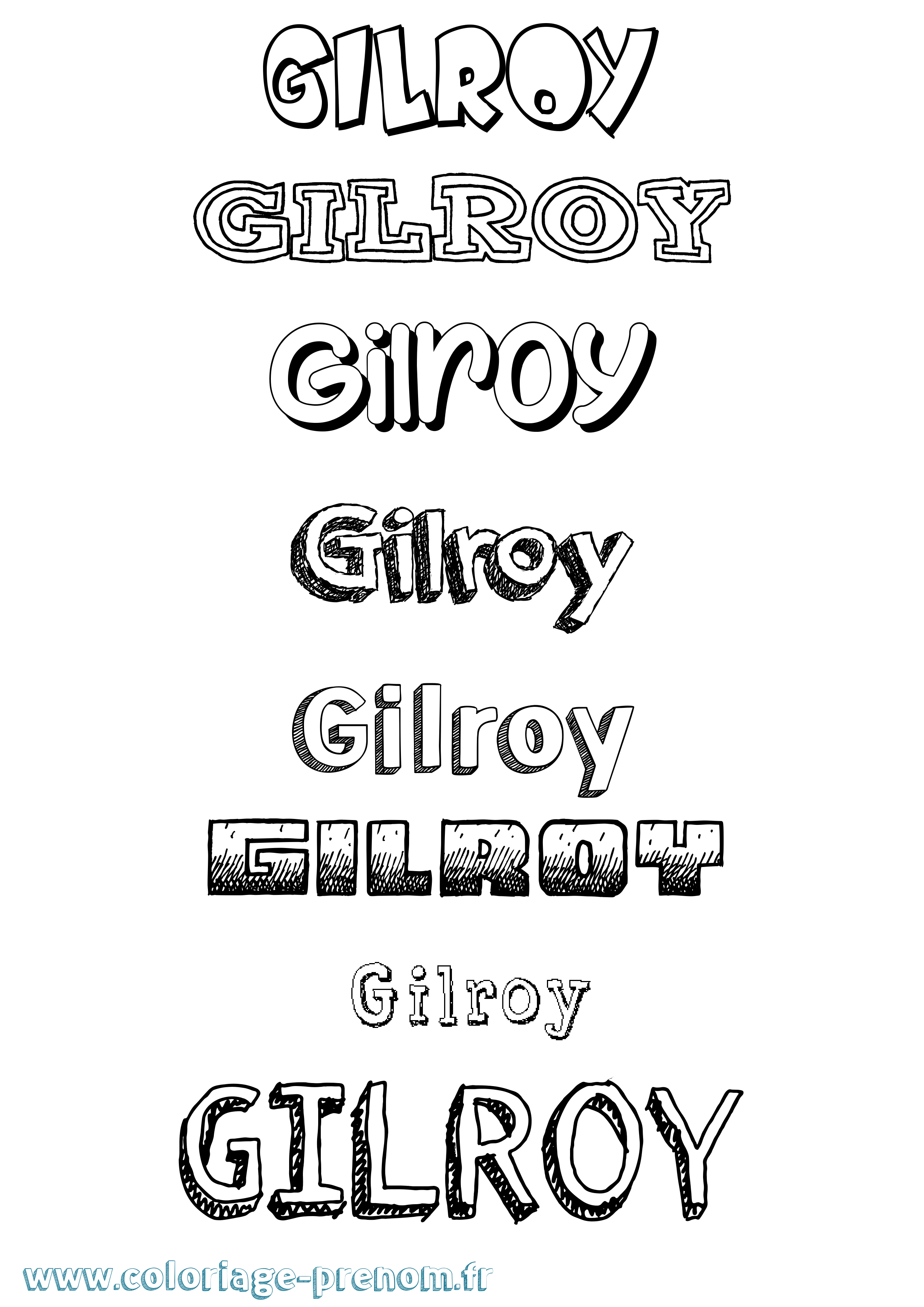 Coloriage Gilroy Dessiné Coloriage prénom Gilroy Dessiné