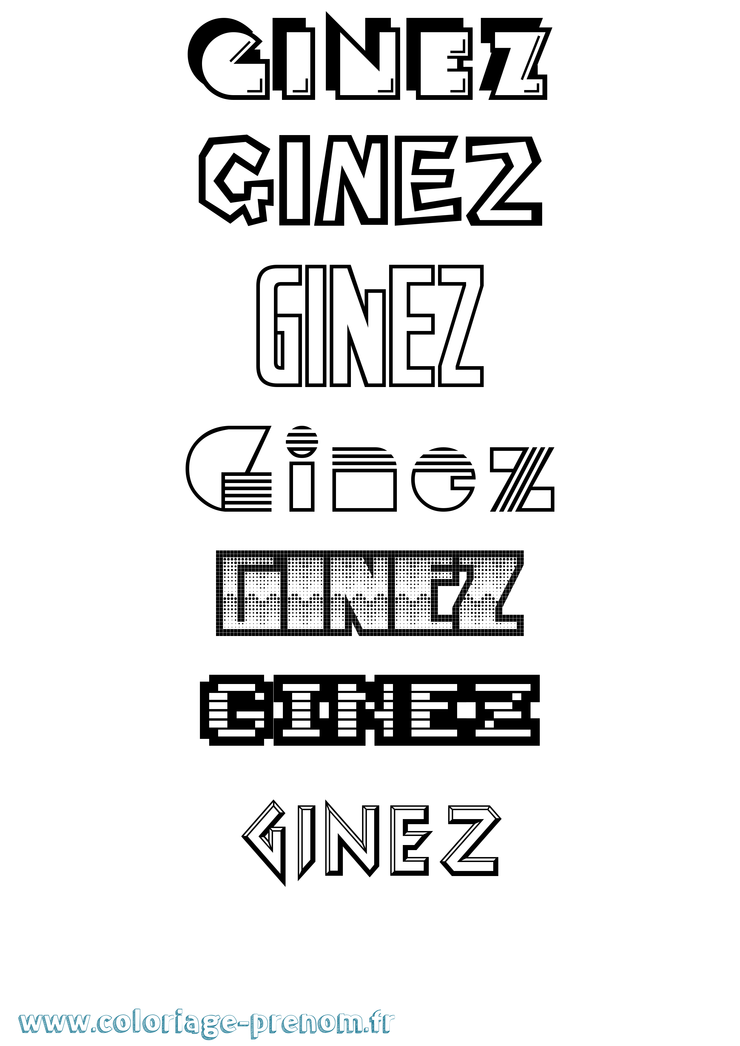 Coloriage Ginez Jeux Vidéos Coloriage prénom Ginez Jeux Vidéos
