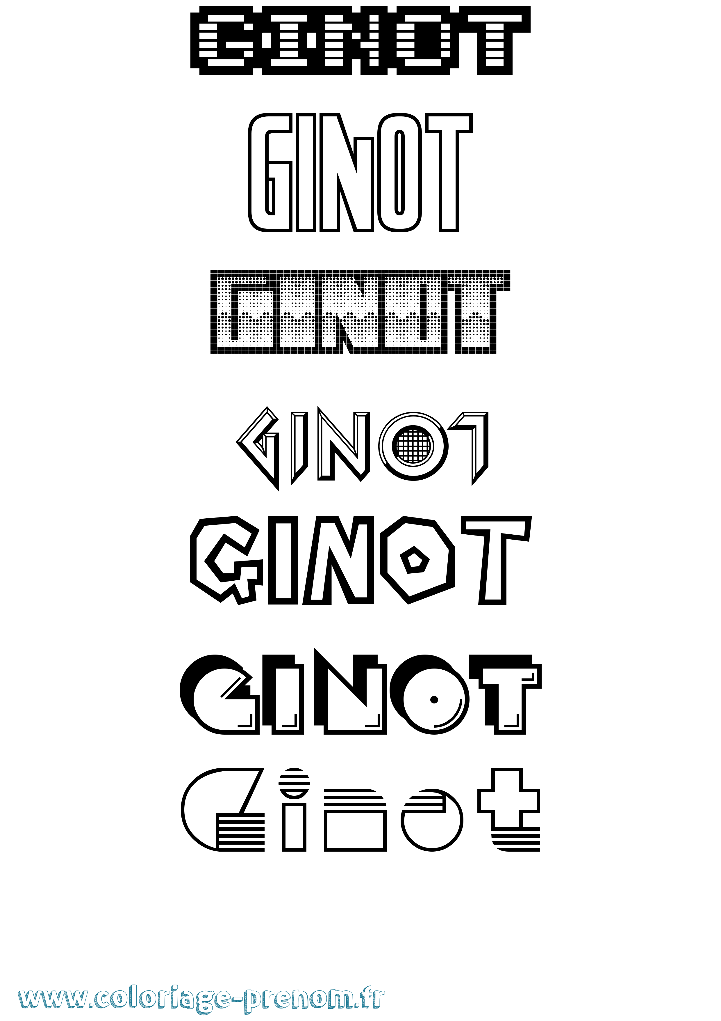 Coloriage Ginot Jeux Vidéos Coloriage prénom Ginot Jeux Vidéos
