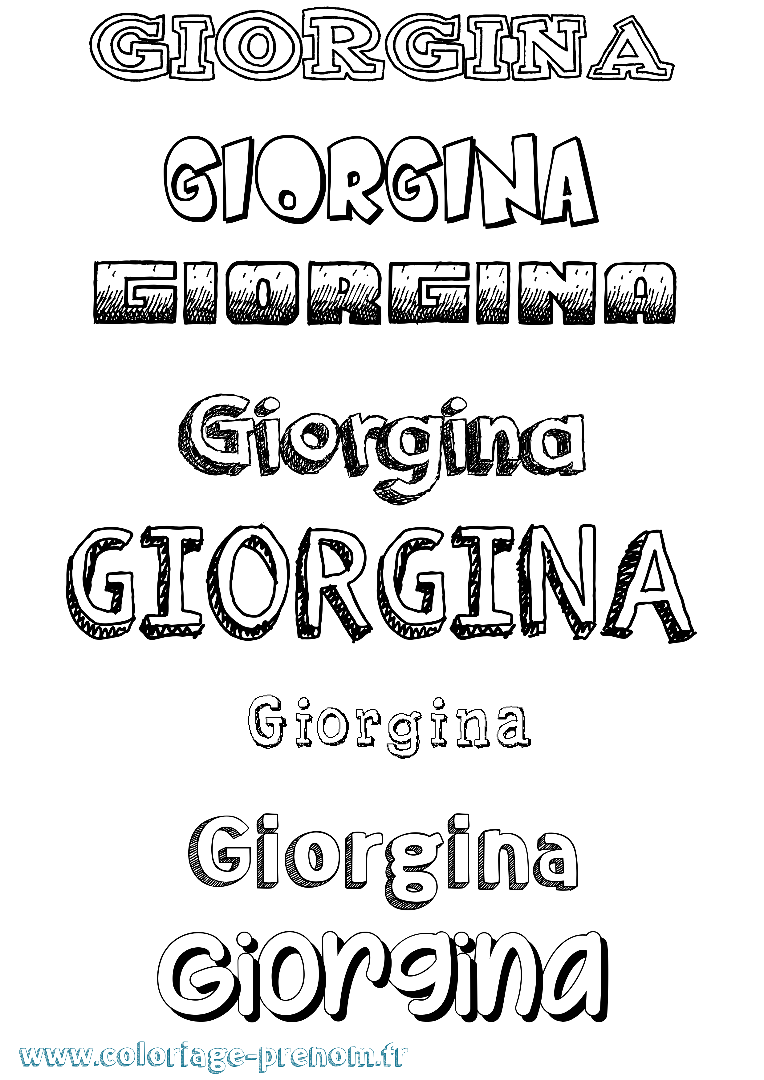 Coloriage Giorgina Dessiné Coloriage prénom Giorgina Dessiné