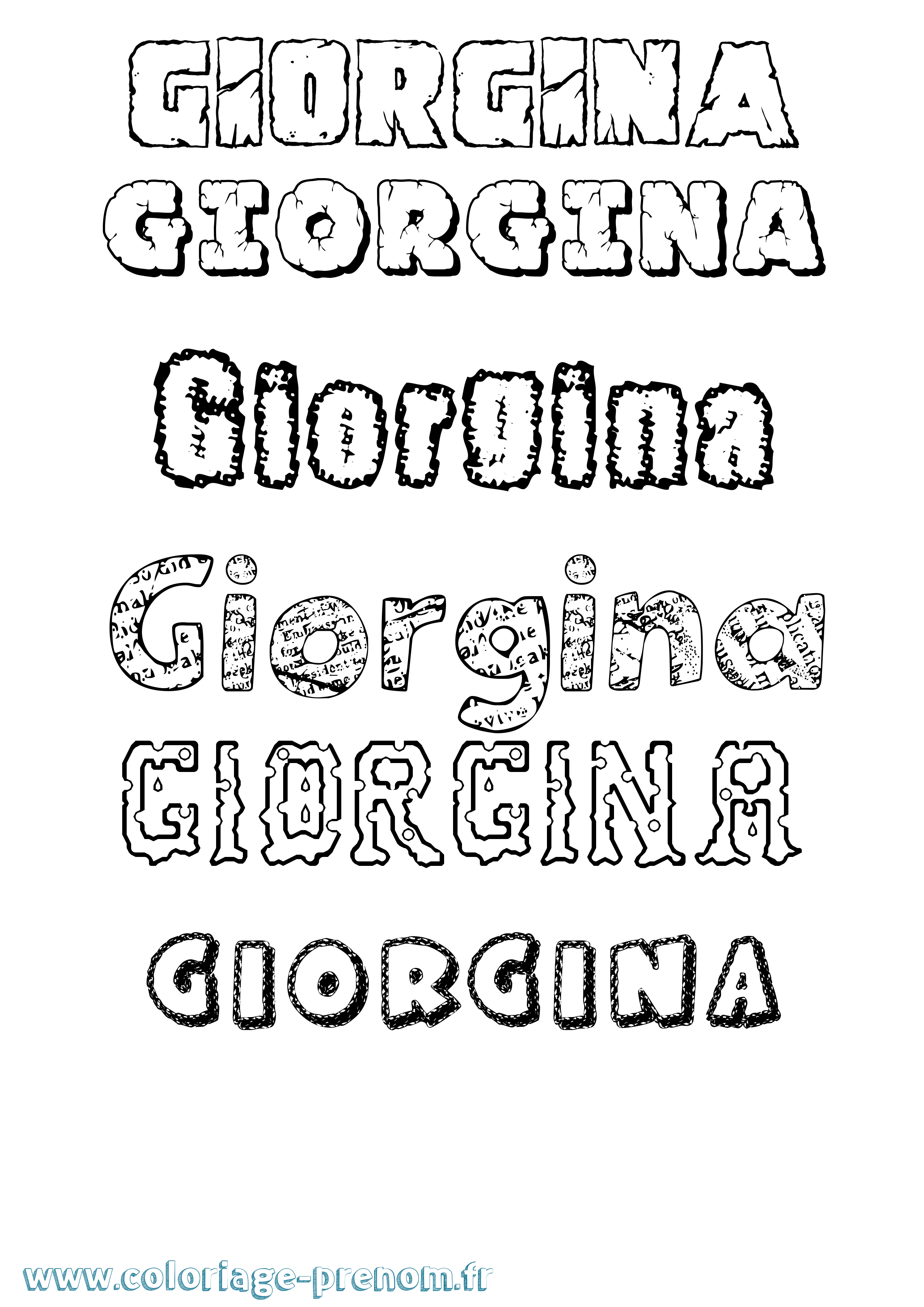 Coloriage Giorgina Destructuré Coloriage prénom Giorgina Destructuré