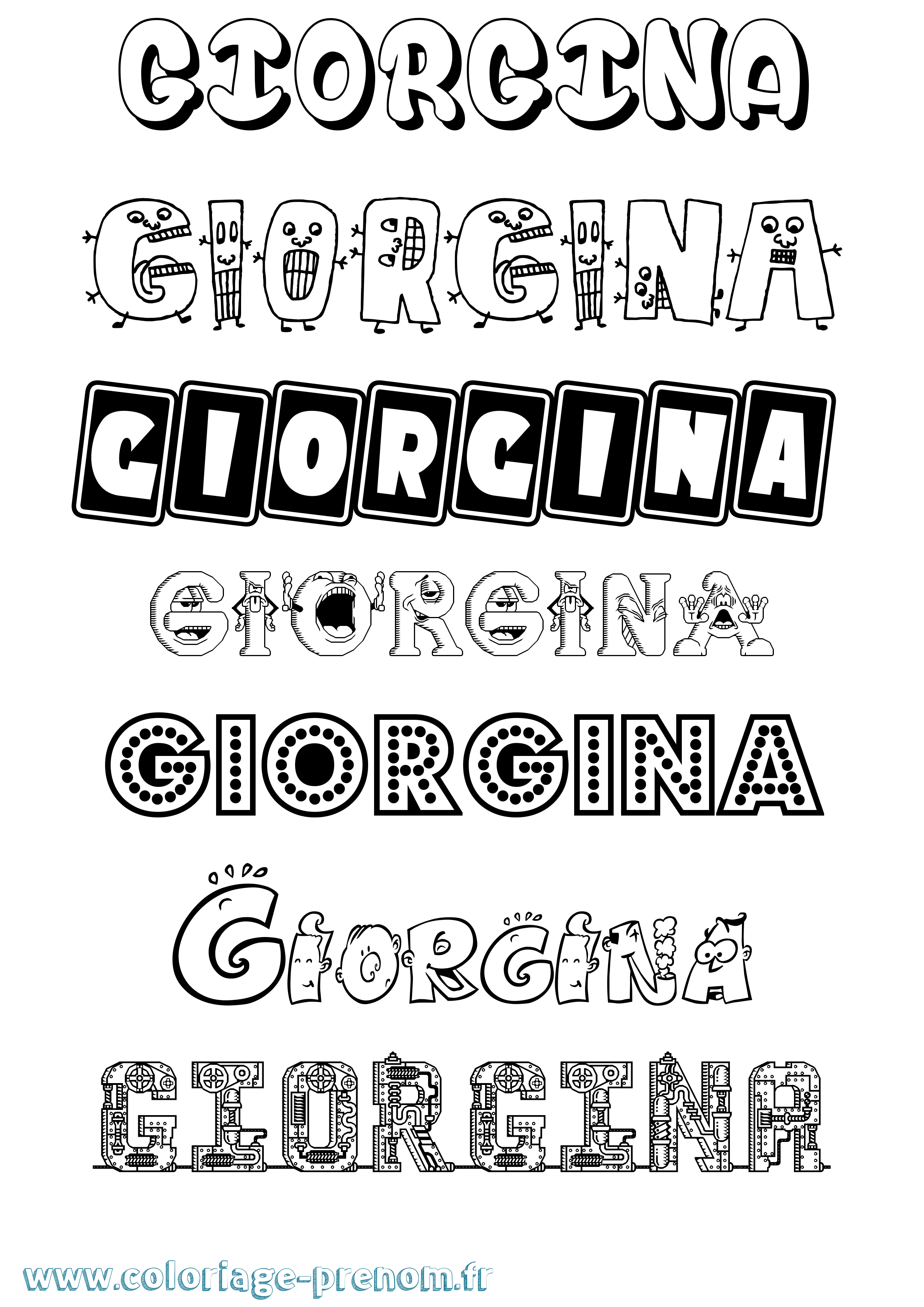 Coloriage Giorgina Fun Coloriage prénom Giorgina Fun