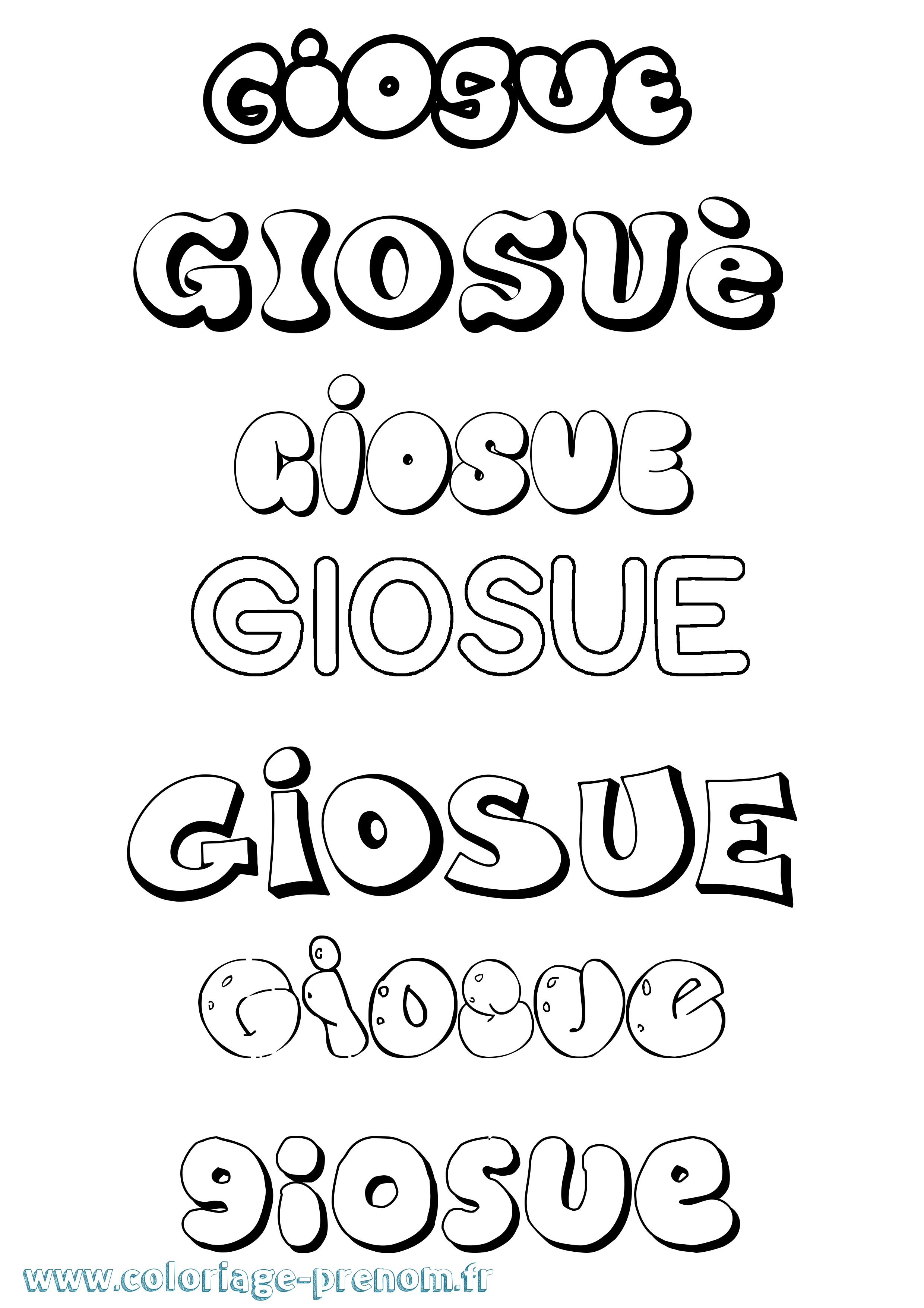 Coloriage Giosuè Bubble Coloriage prénom Giosuè Bubble
