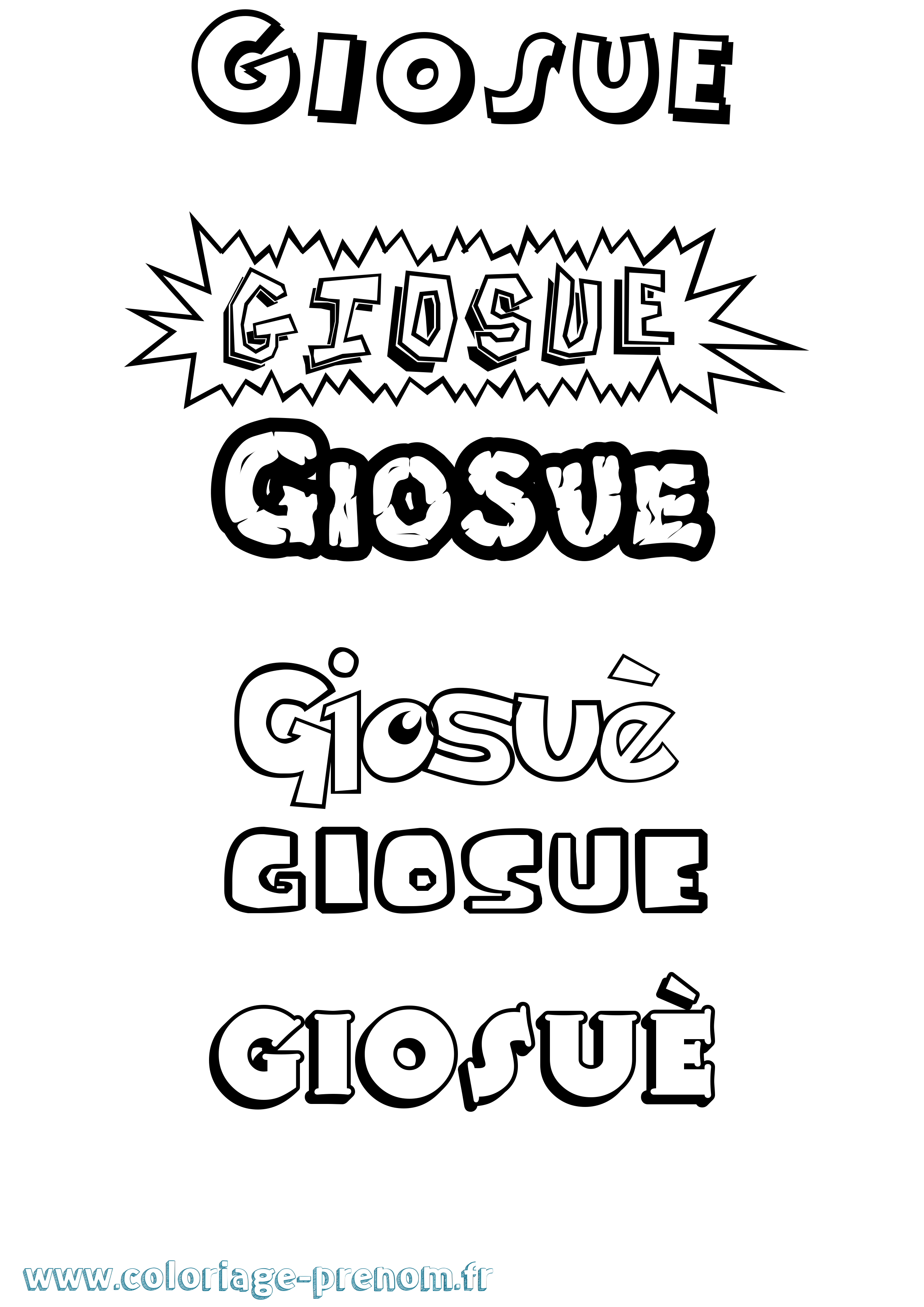 Coloriage Giosuè Dessin Animé Coloriage prénom Giosuè Dessin Animé