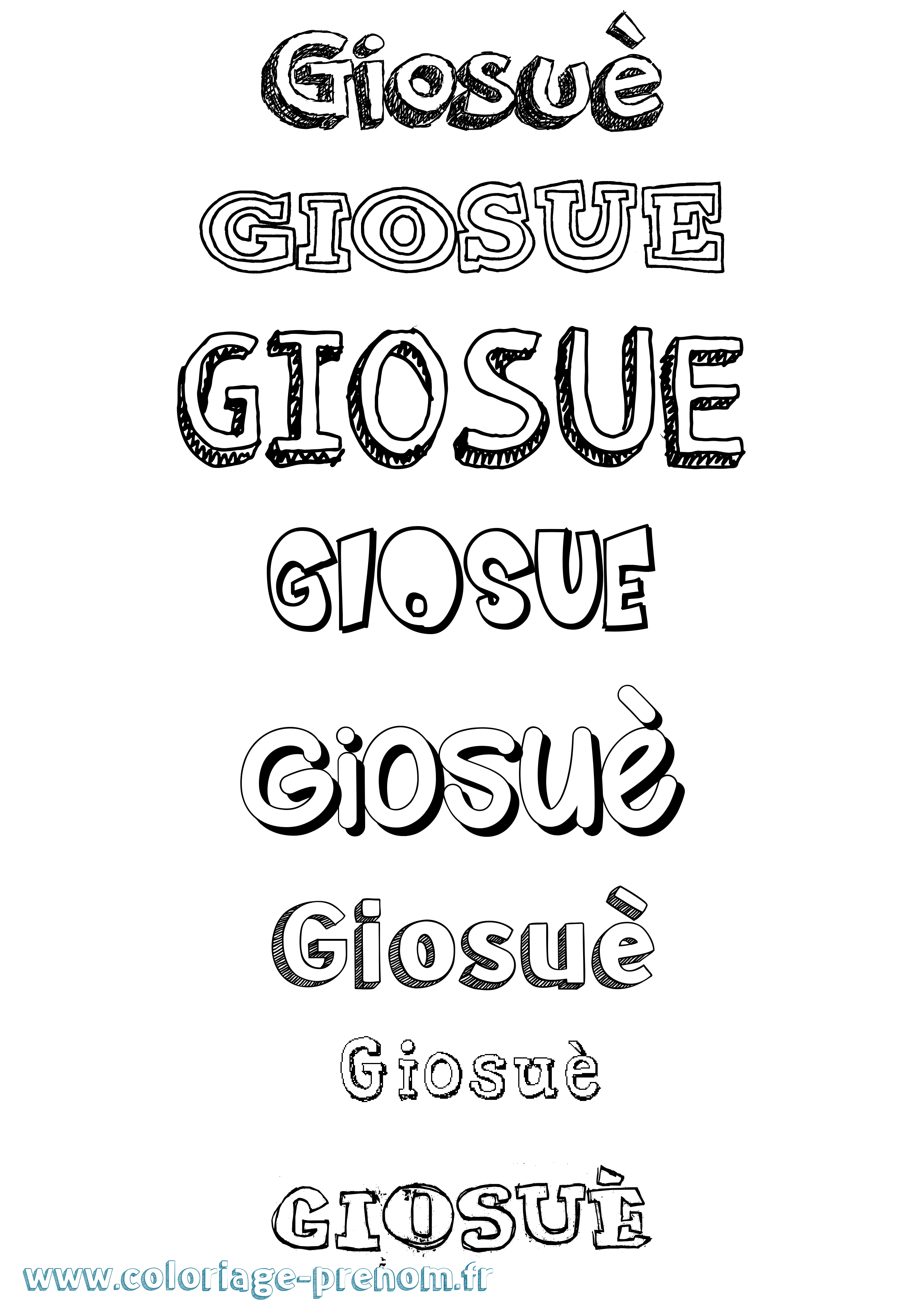Coloriage Giosuè Dessiné Coloriage prénom Giosuè Dessiné