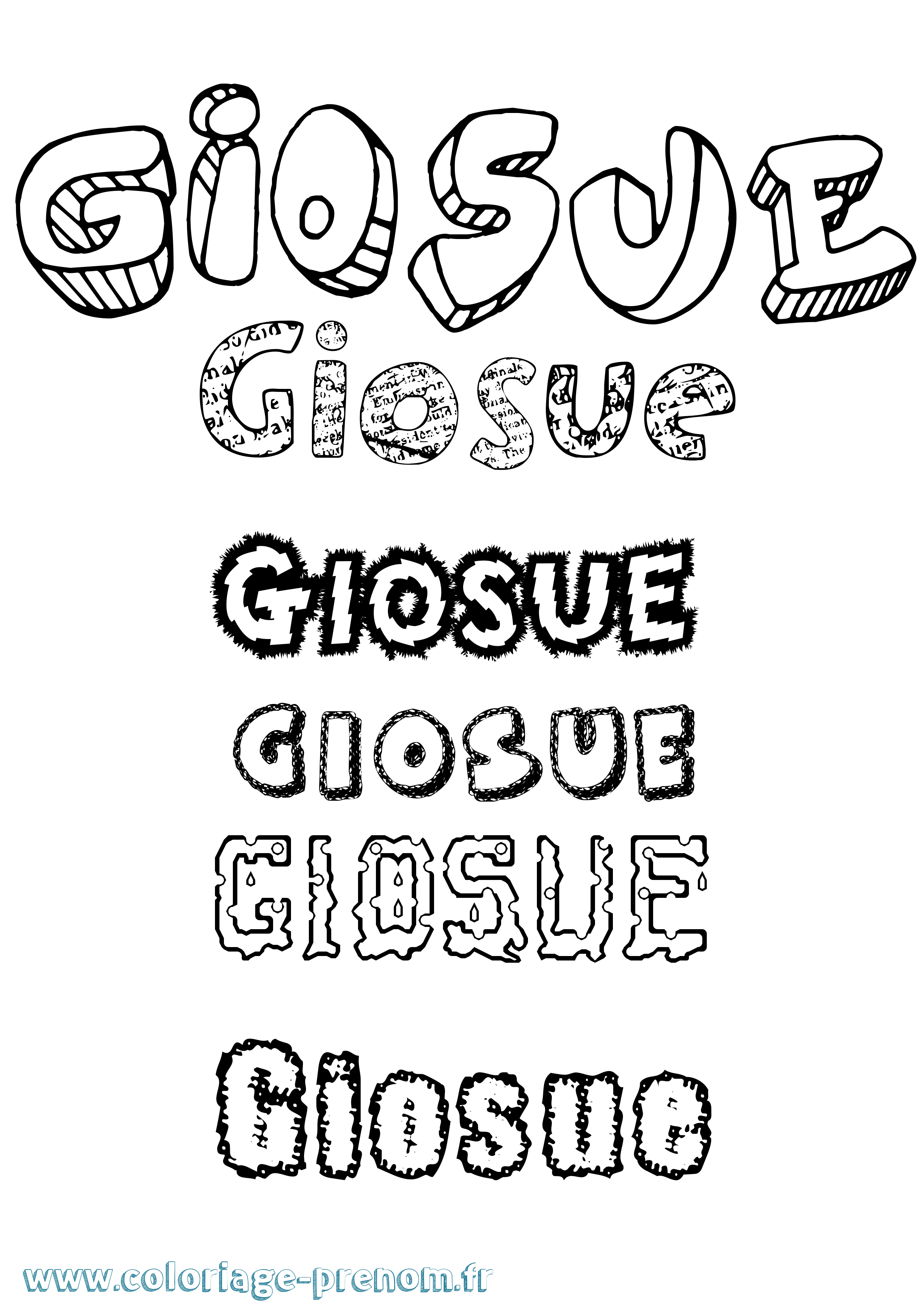 Coloriage Giosuè Destructuré Coloriage prénom Giosuè Destructuré