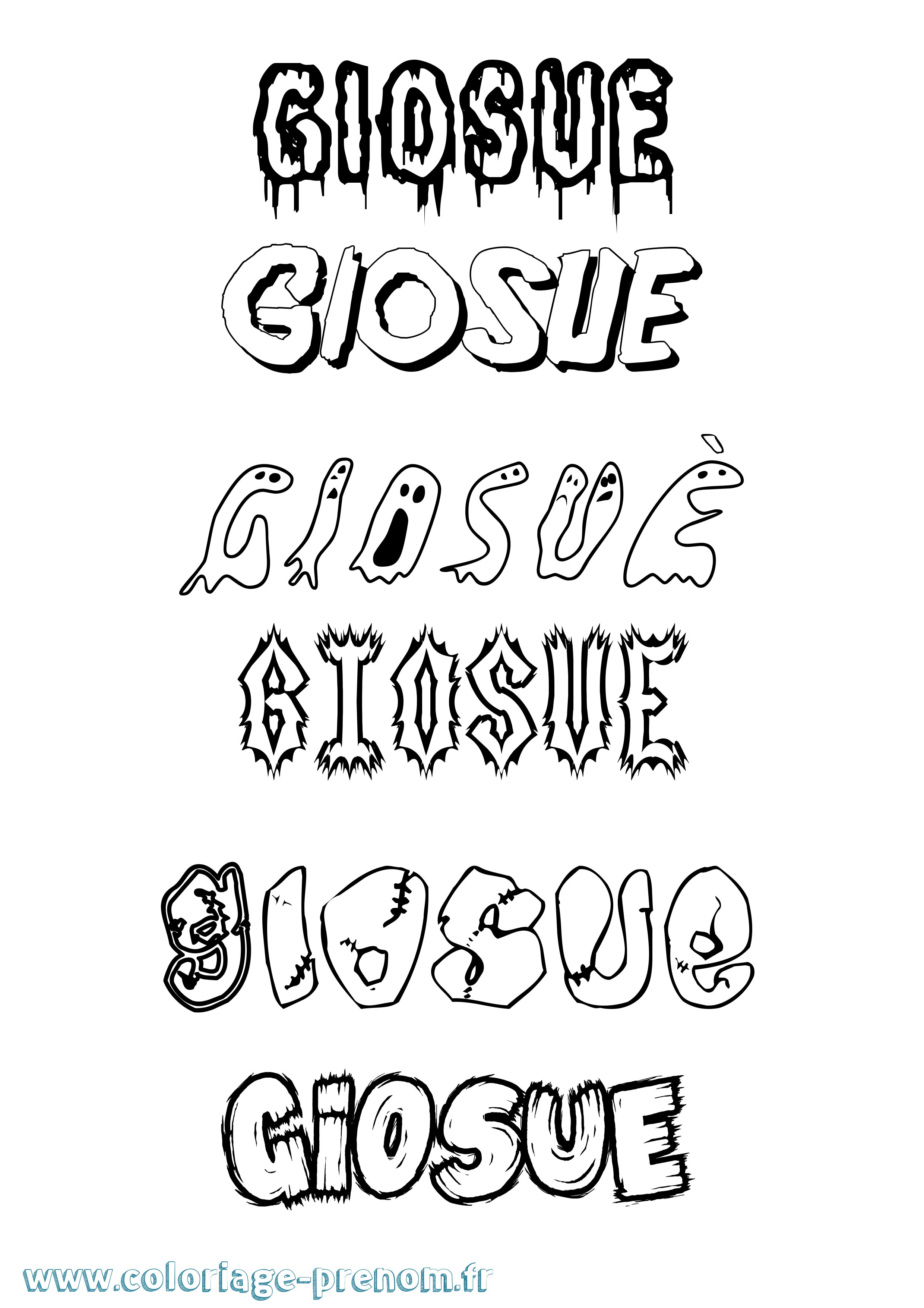 Coloriage Giosuè Frisson Coloriage prénom Giosuè Frisson
