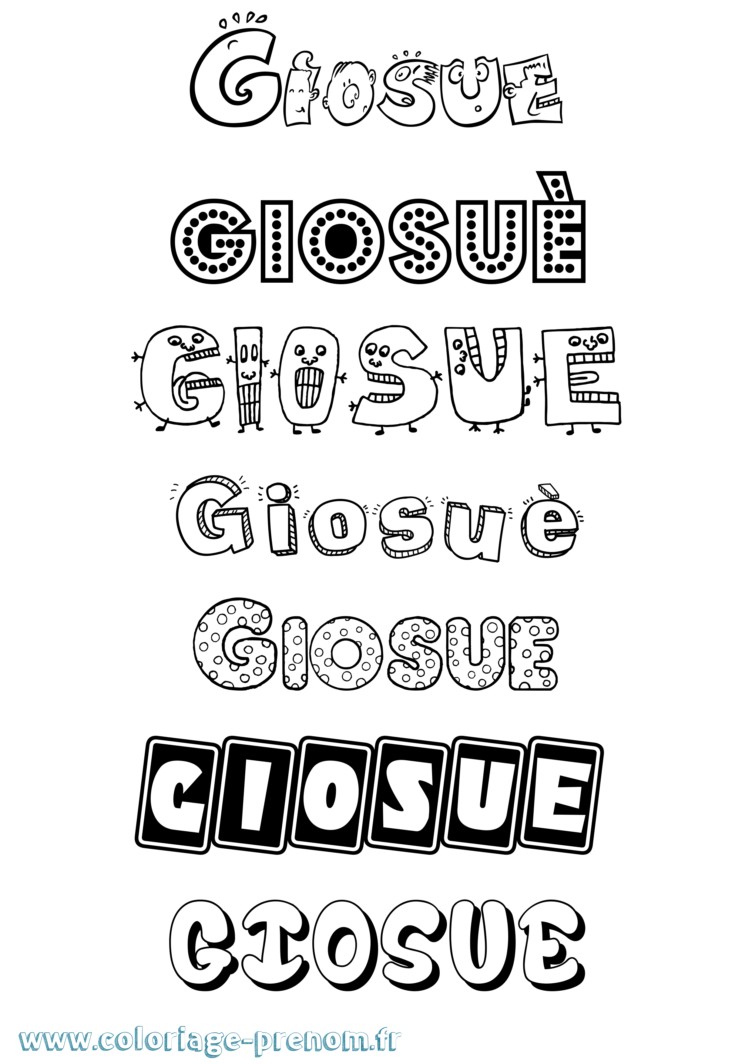 Coloriage Giosuè Fun Coloriage prénom Giosuè Fun