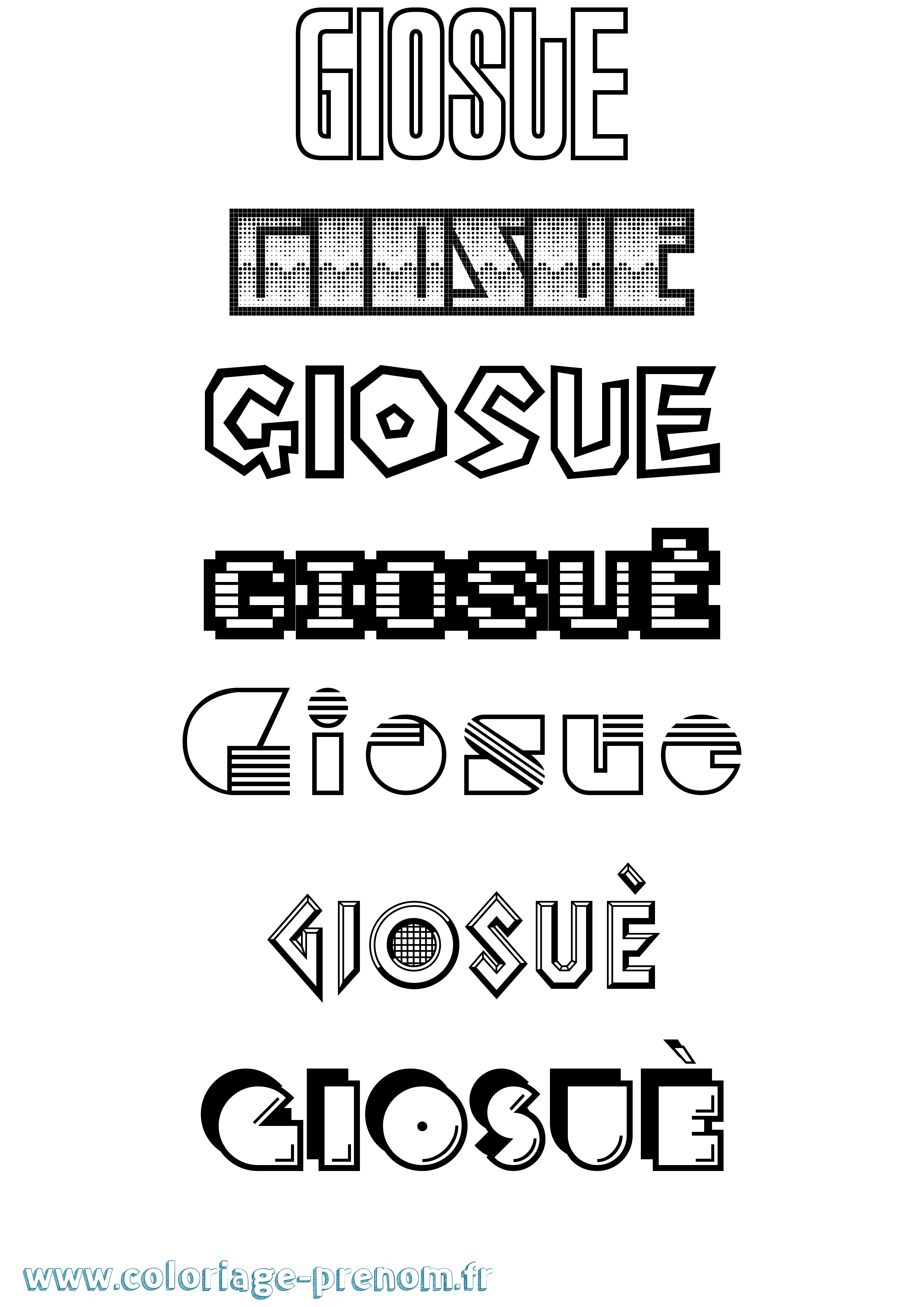 Coloriage Giosuè Jeux Vidéos Coloriage prénom Giosuè Jeux Vidéos
