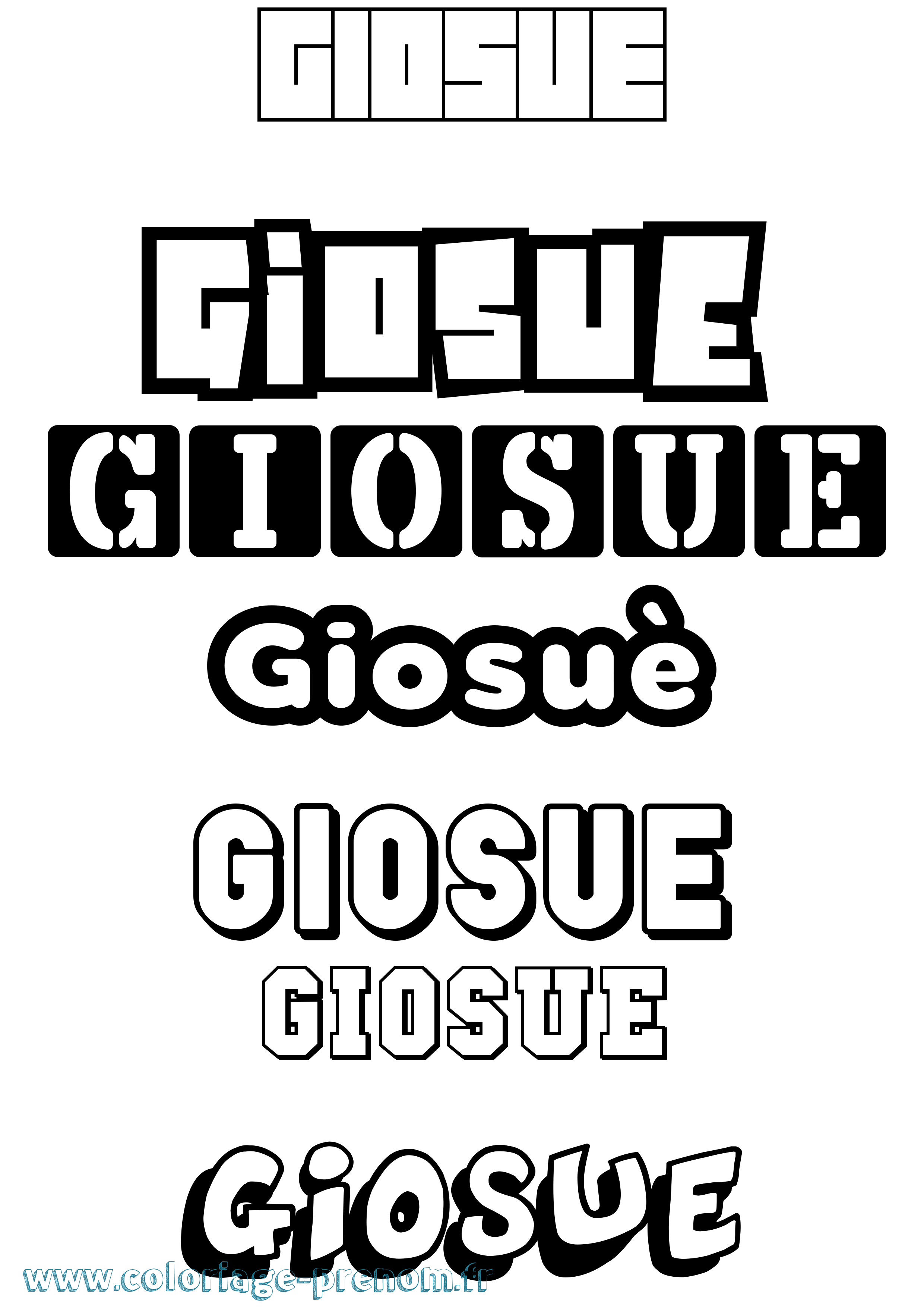 Coloriage Giosuè Simple Coloriage prénom Giosuè Simple
