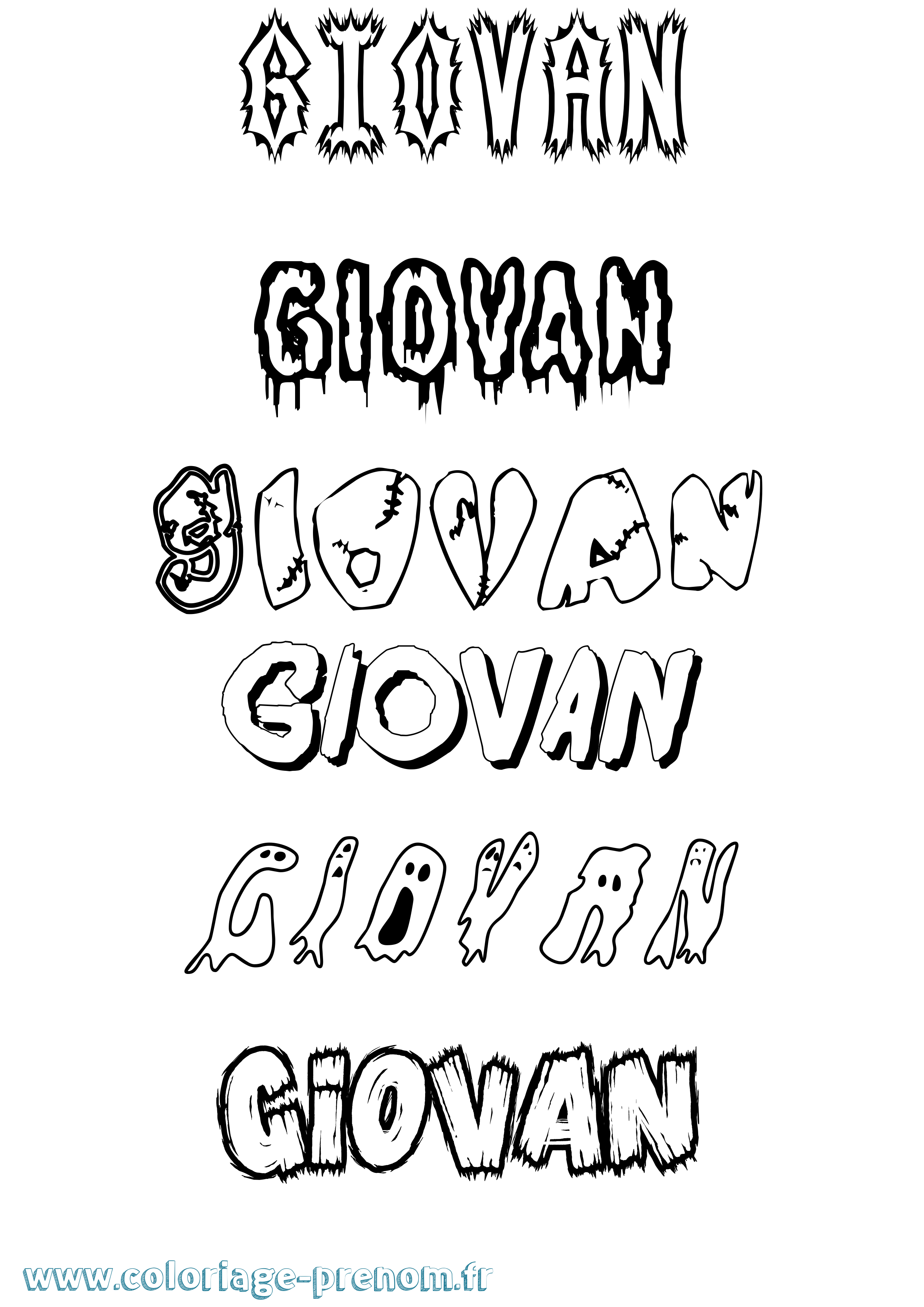 Coloriage Giovan Frisson Coloriage prénom Giovan Frisson