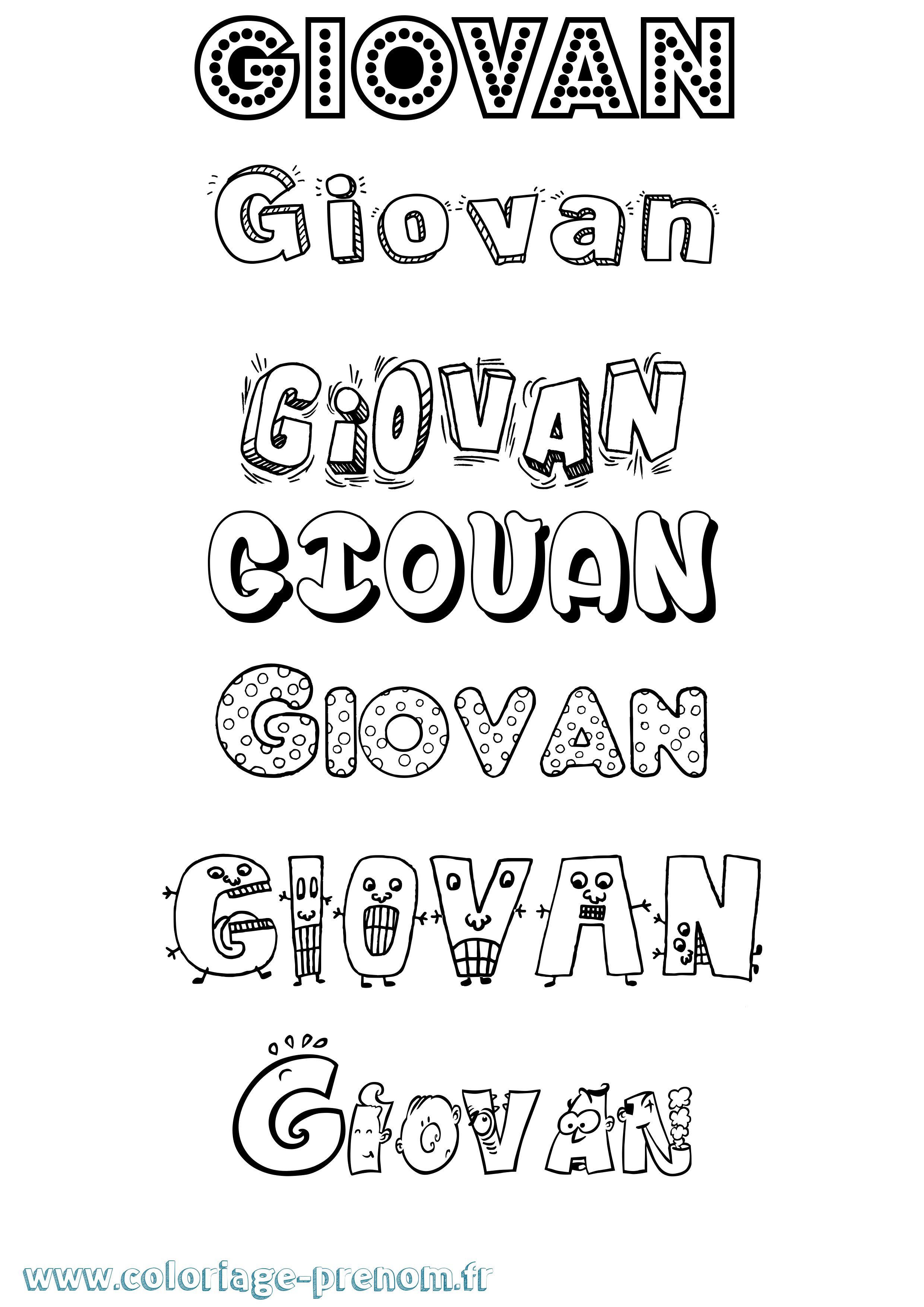 Coloriage Giovan Fun Coloriage prénom Giovan Fun