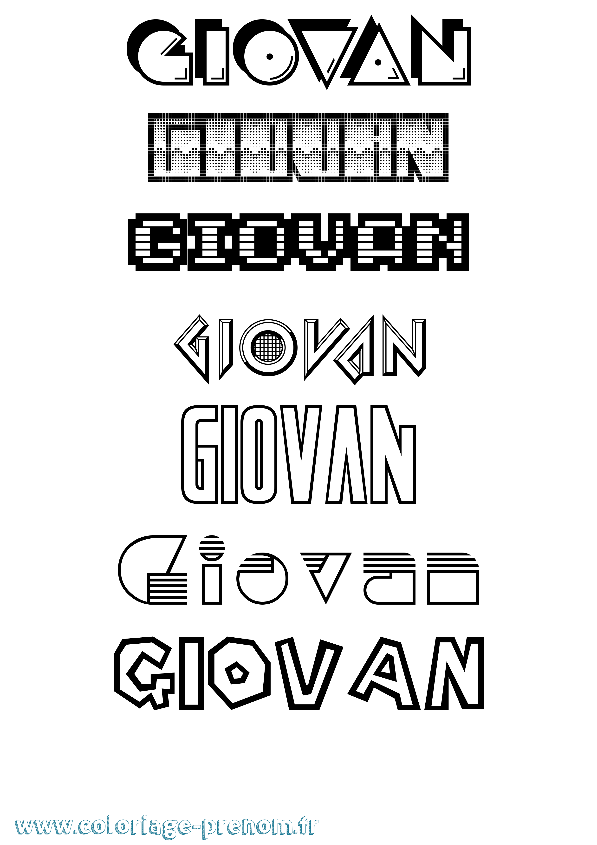 Coloriage Giovan Jeux Vidéos Coloriage prénom Giovan Jeux Vidéos