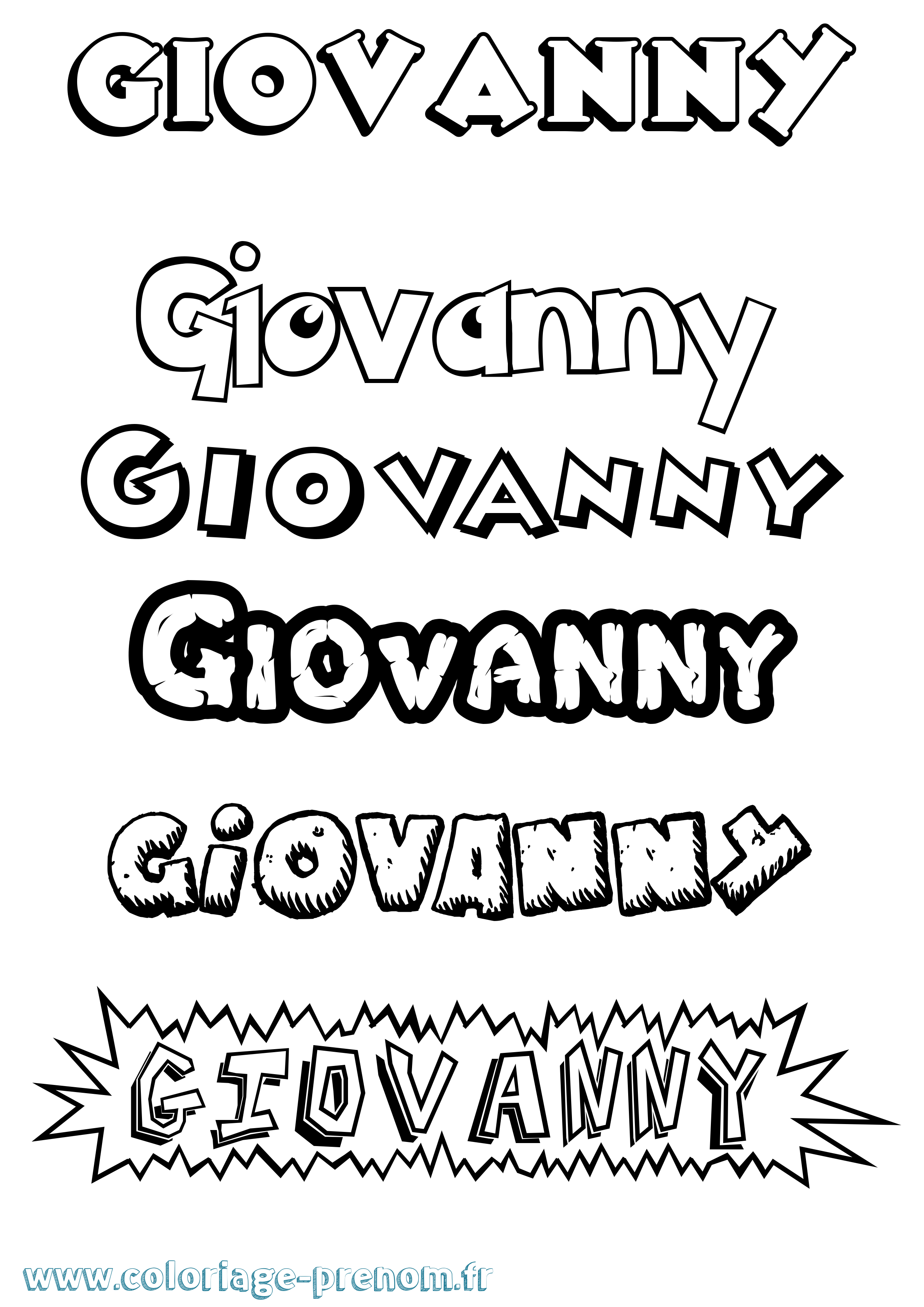 Coloriage Giovanny Dessin Animé Coloriage prénom Giovanny Dessin Animé
