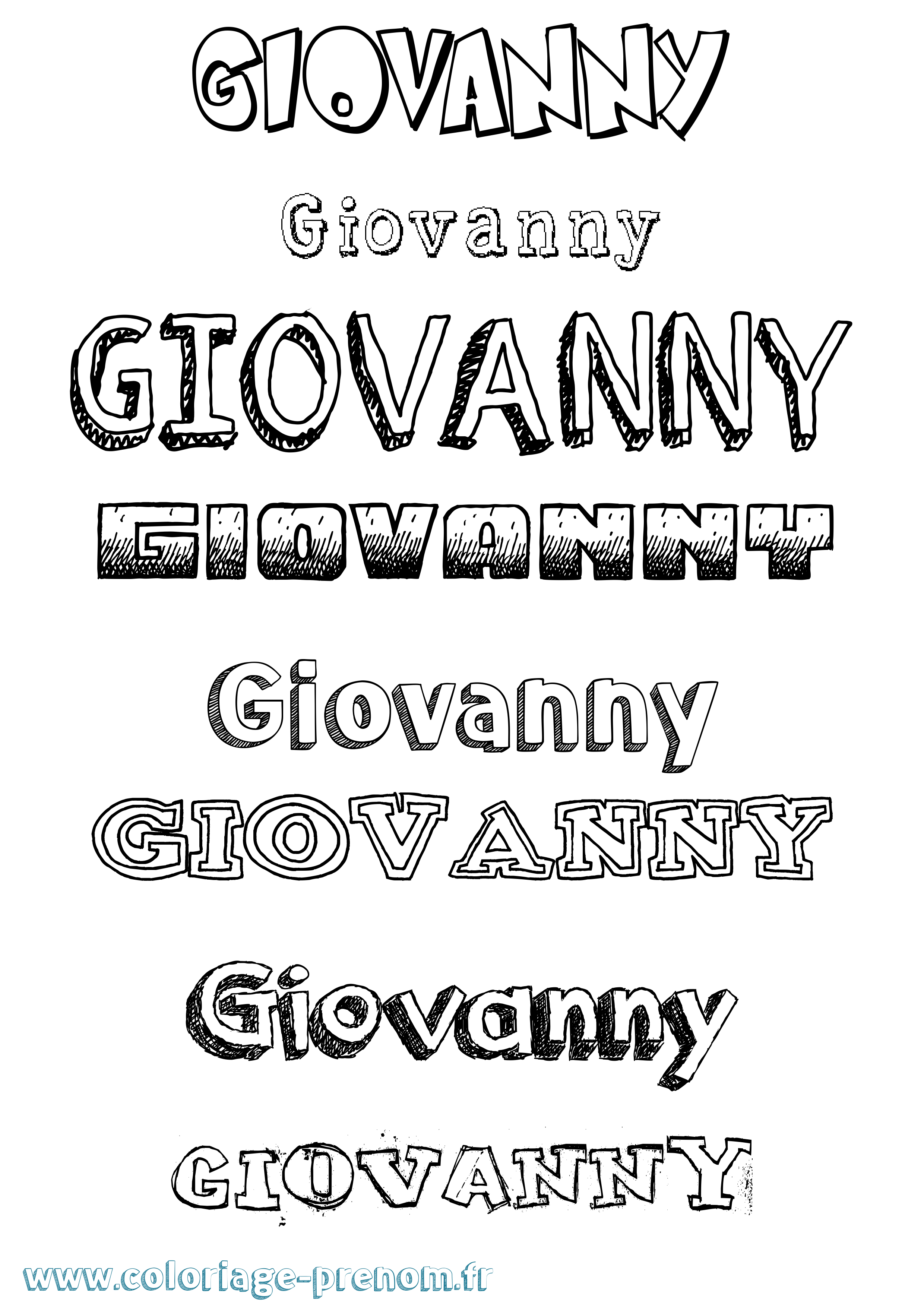 Coloriage Giovanny Dessiné Coloriage prénom Giovanny Dessiné