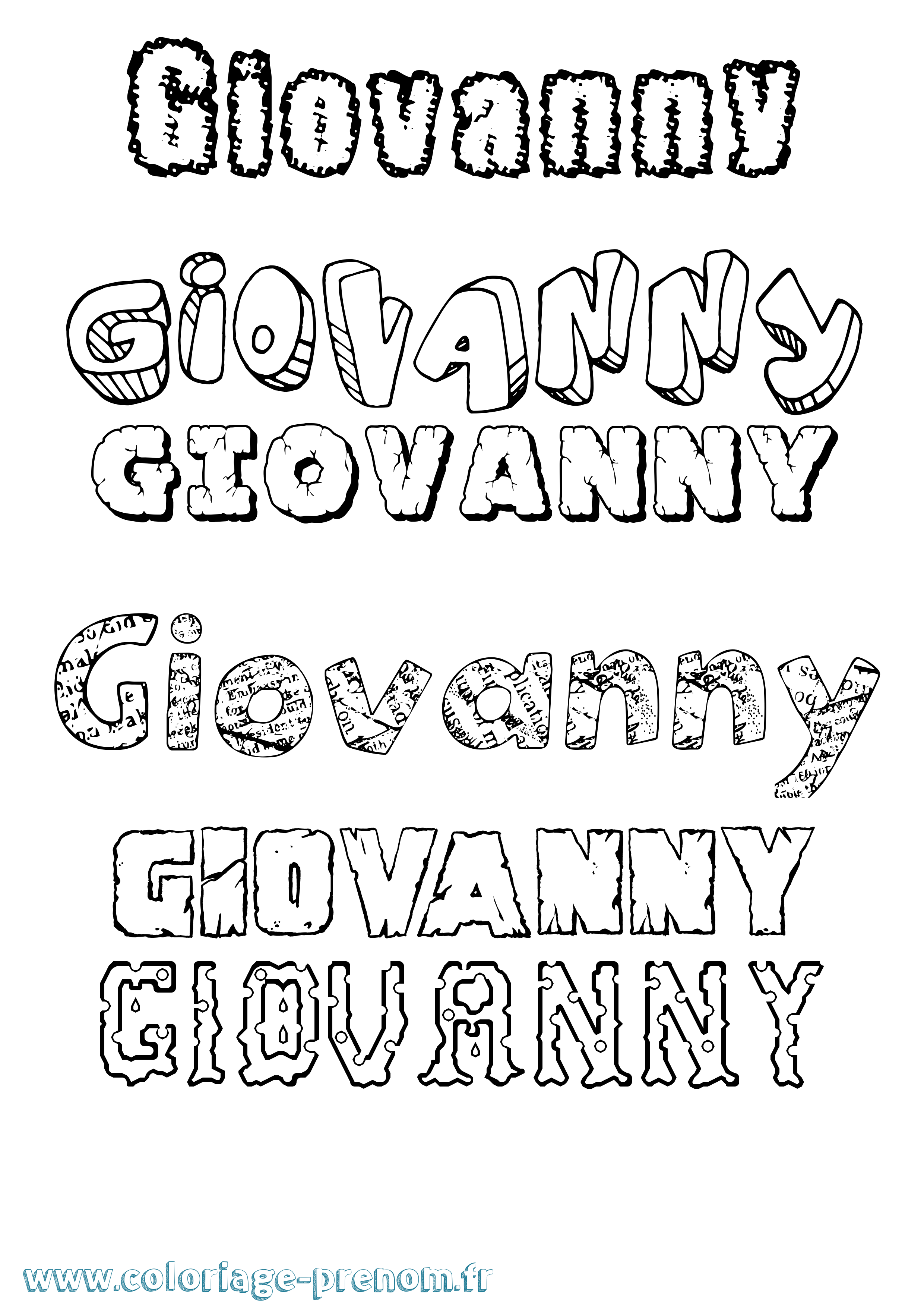 Coloriage Giovanny Destructuré Coloriage prénom Giovanny Destructuré
