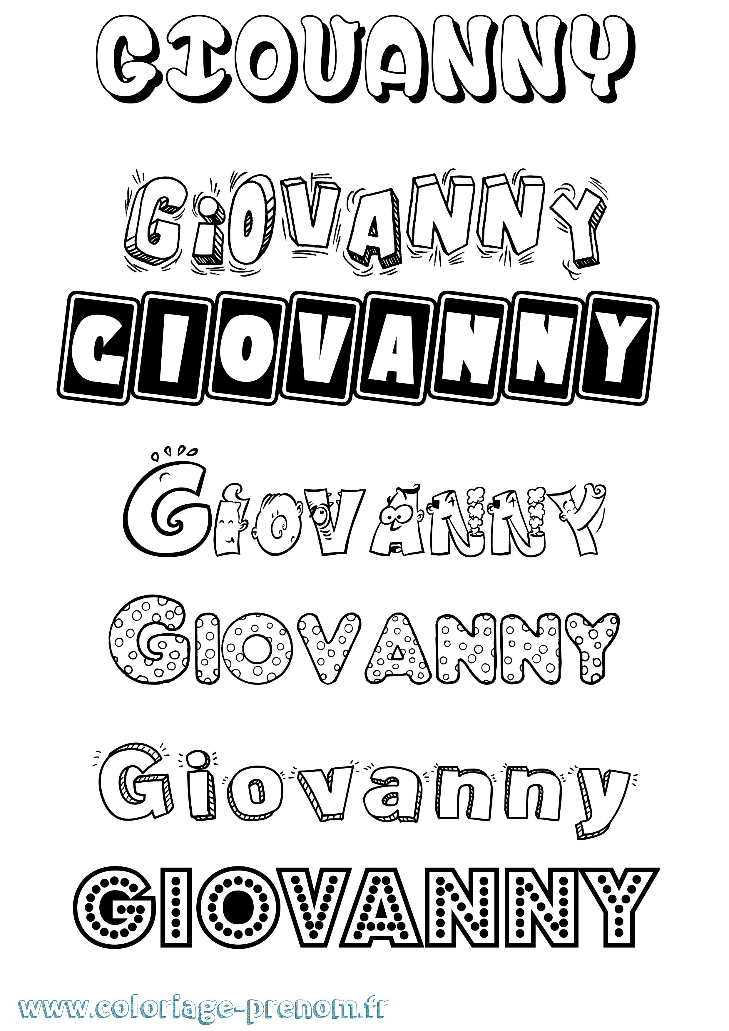 Coloriage Giovanny Fun Coloriage prénom Giovanny Fun