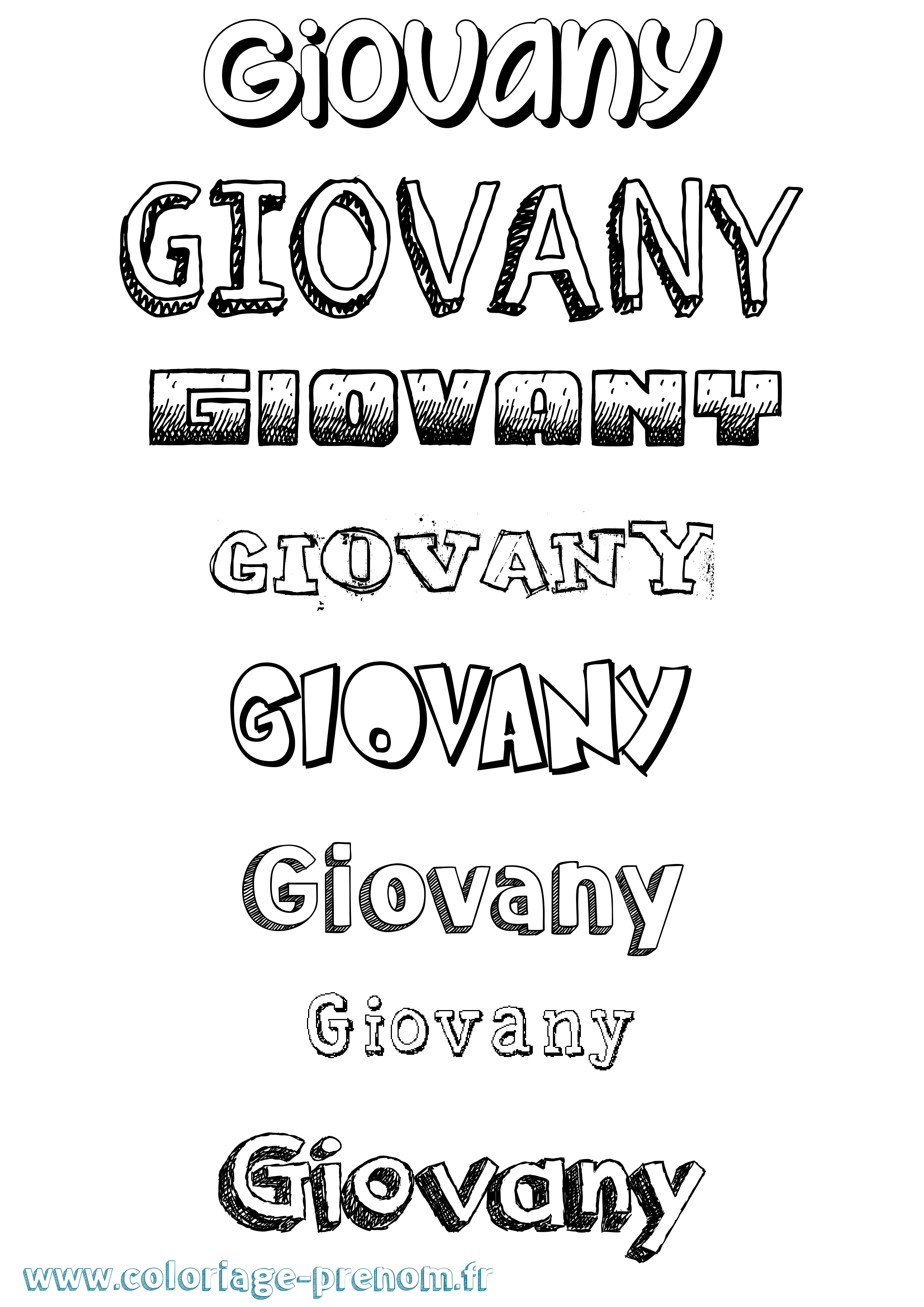 Coloriage Giovany Dessiné Coloriage prénom Giovany Dessiné