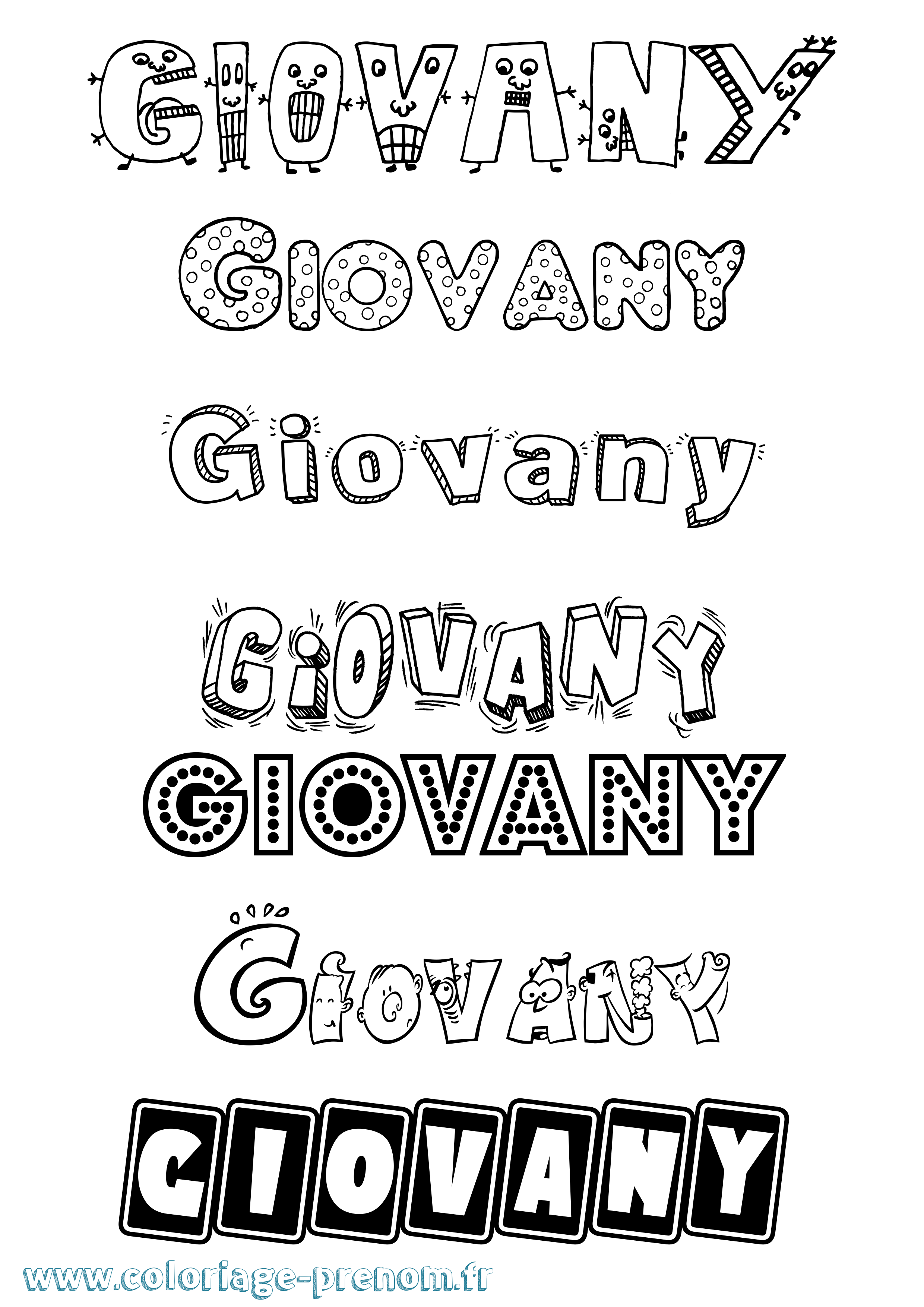 Coloriage Giovany Fun Coloriage prénom Giovany Fun