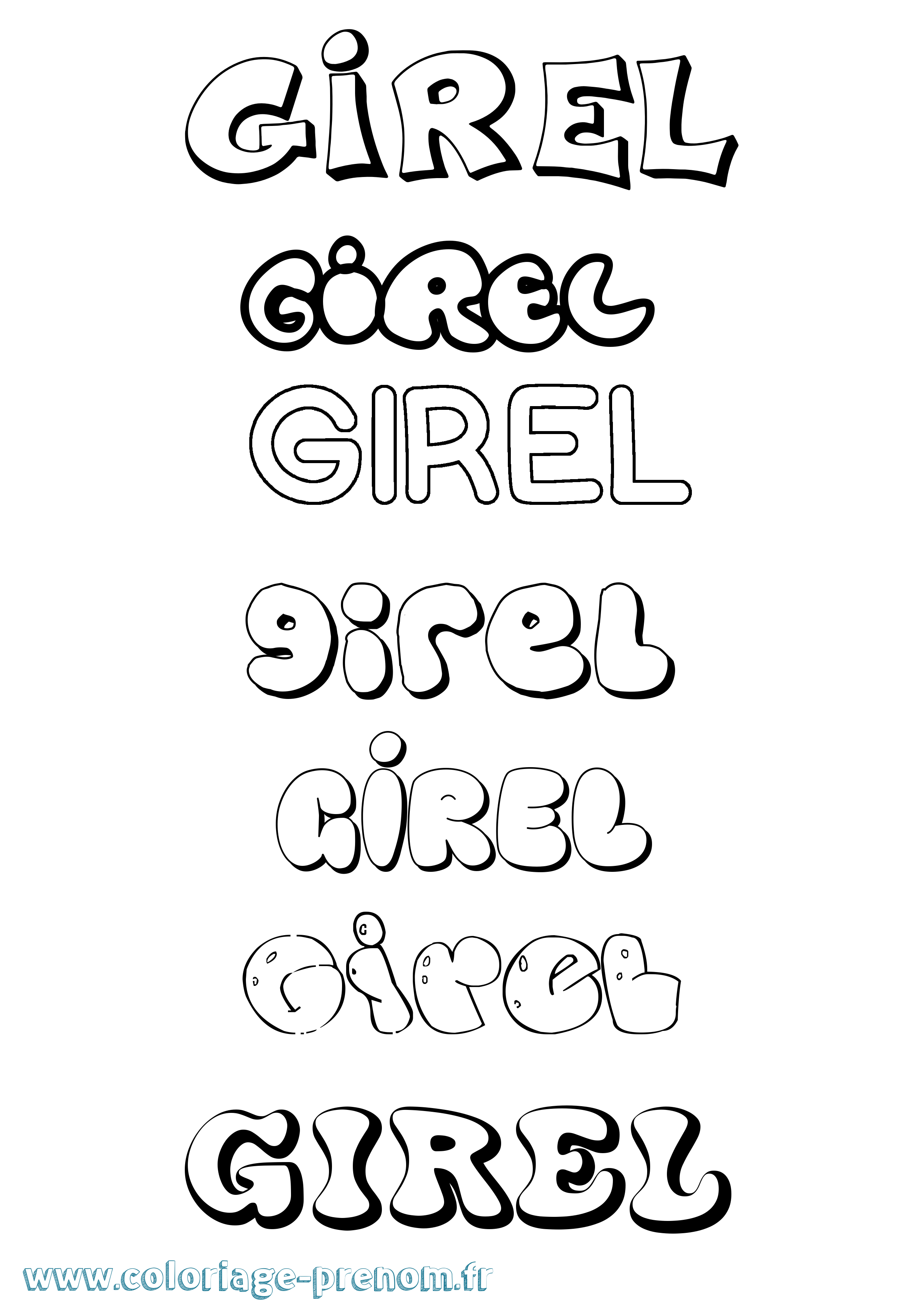 Coloriage Girel Bubble Coloriage prénom Girel Bubble