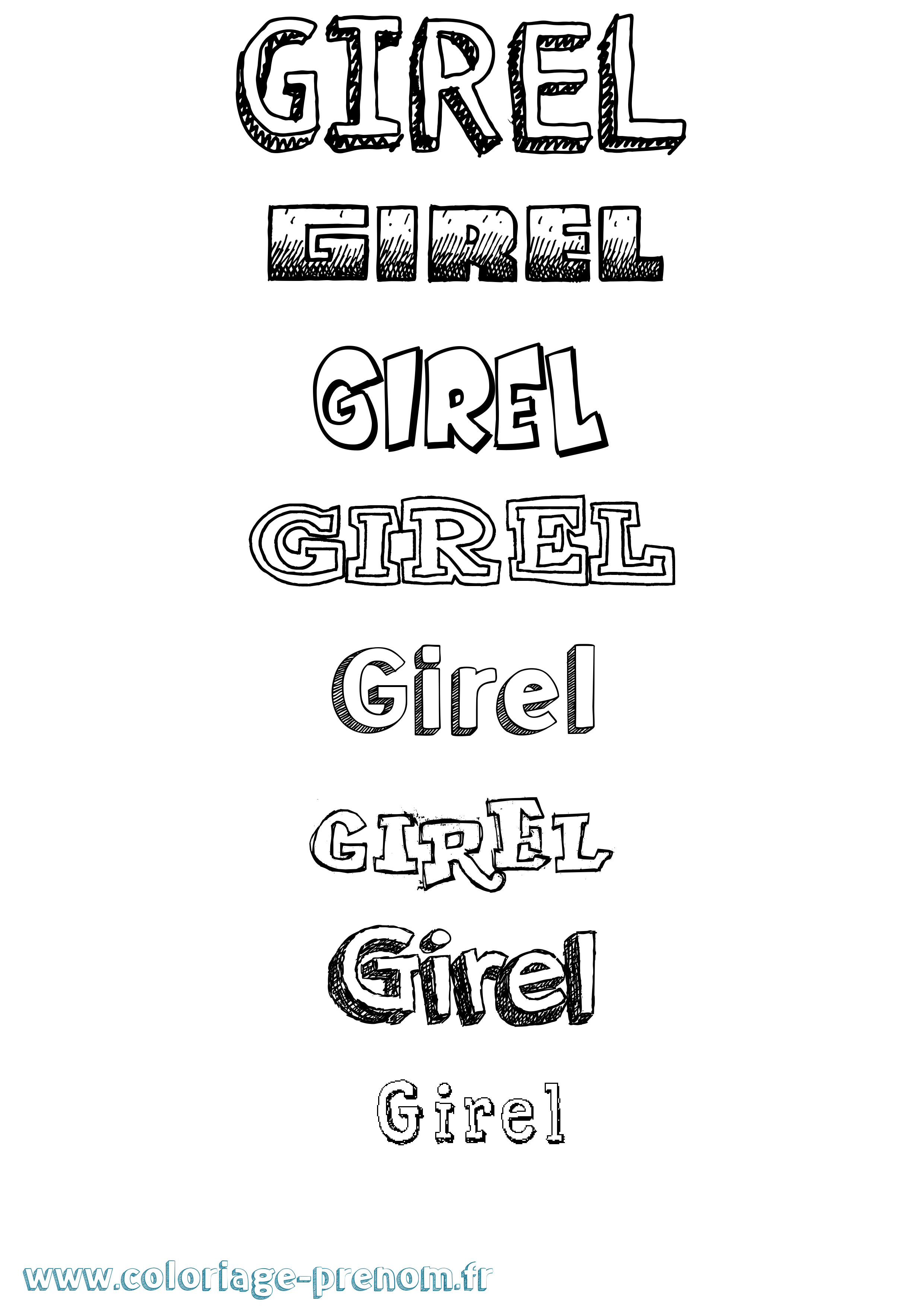Coloriage Girel Dessiné Coloriage prénom Girel Dessiné
