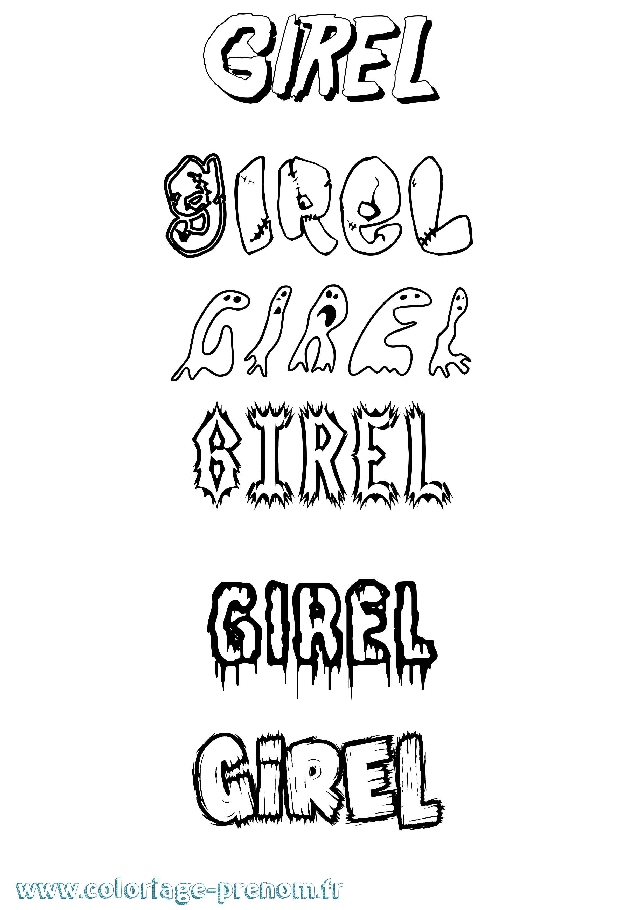 Coloriage Girel Frisson Coloriage prénom Girel Frisson