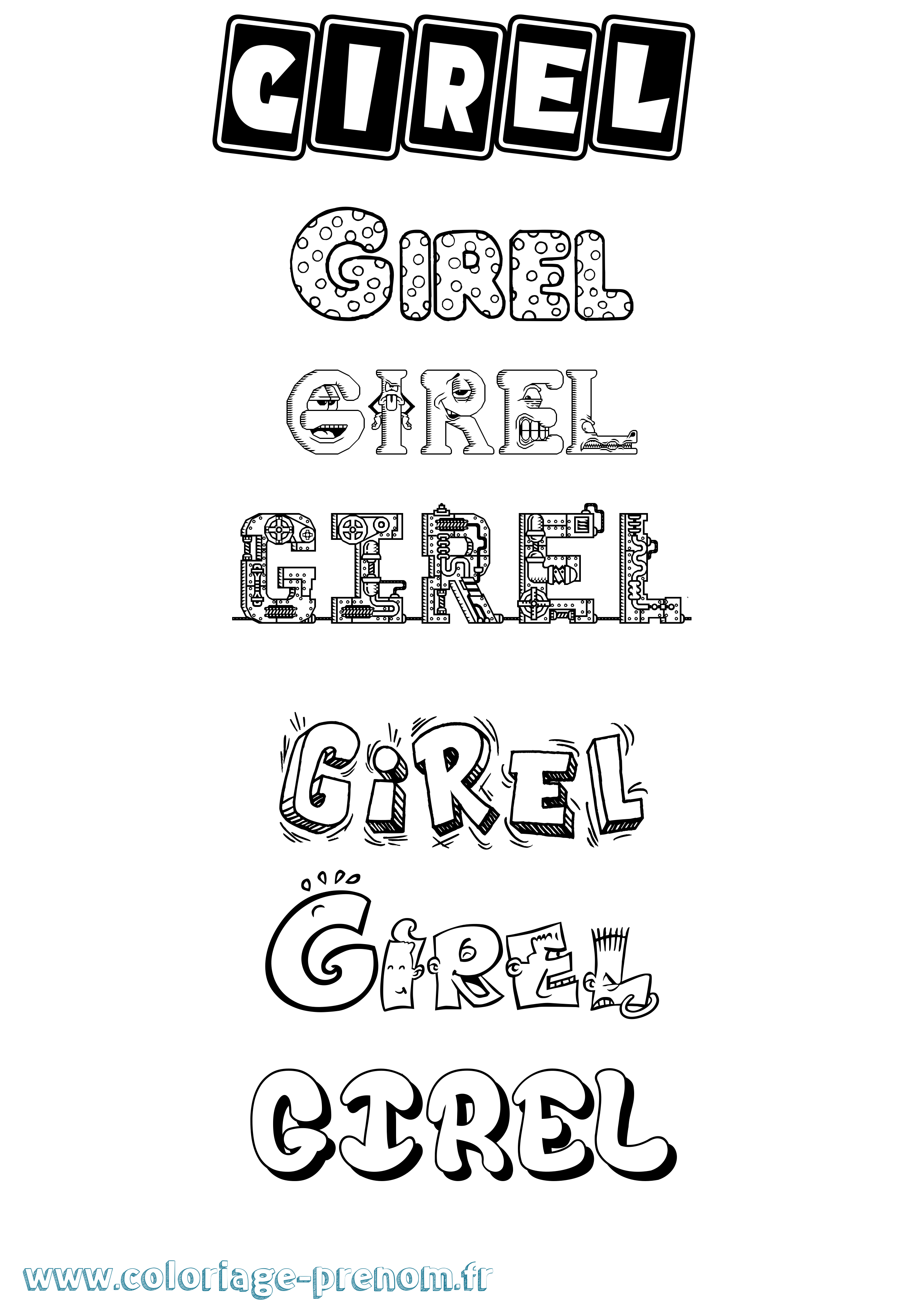 Coloriage Girel Fun Coloriage prénom Girel Fun