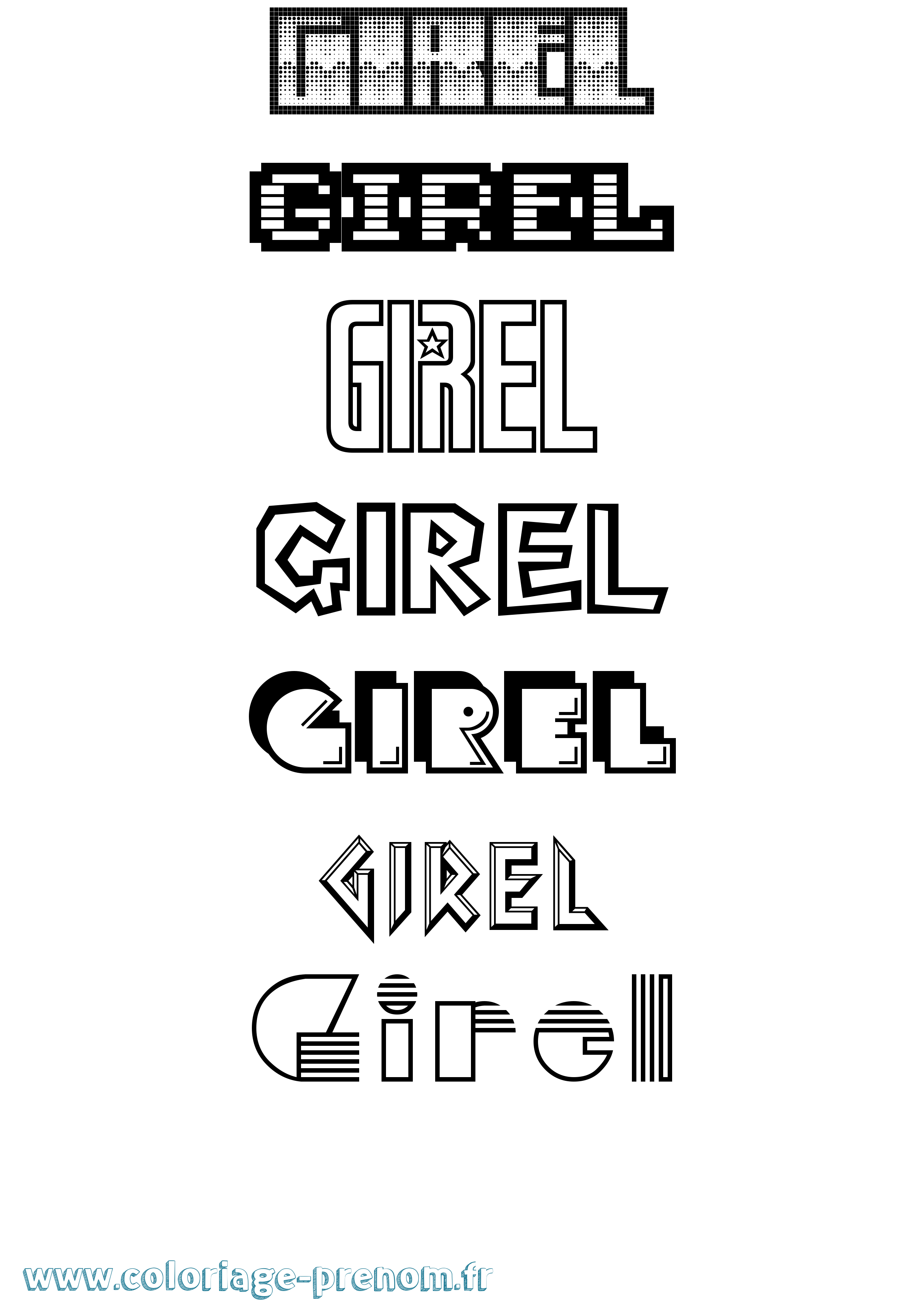 Coloriage Girel Jeux Vidéos Coloriage prénom Girel Jeux Vidéos