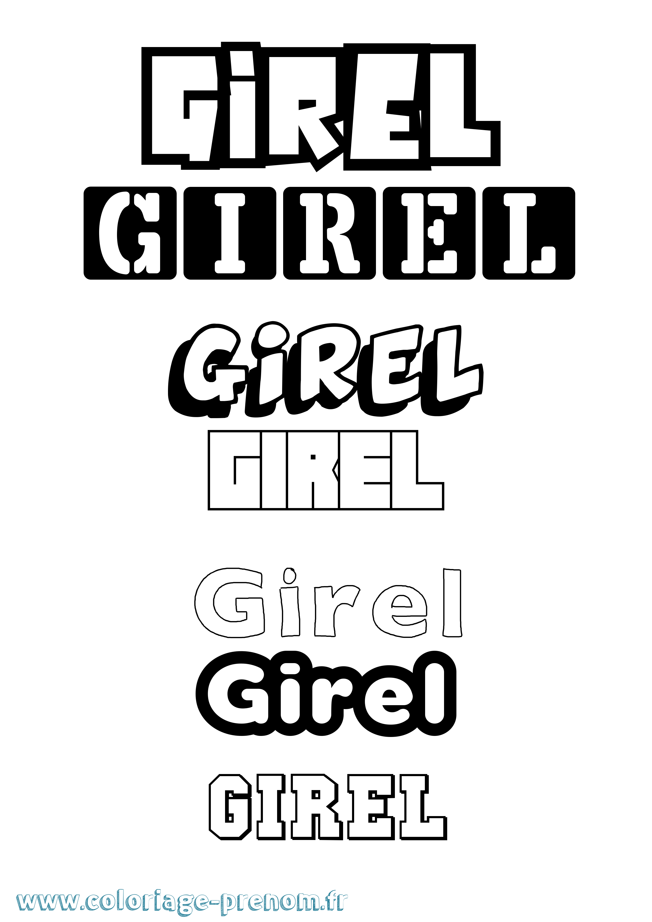 Coloriage Girel Simple Coloriage prénom Girel Simple