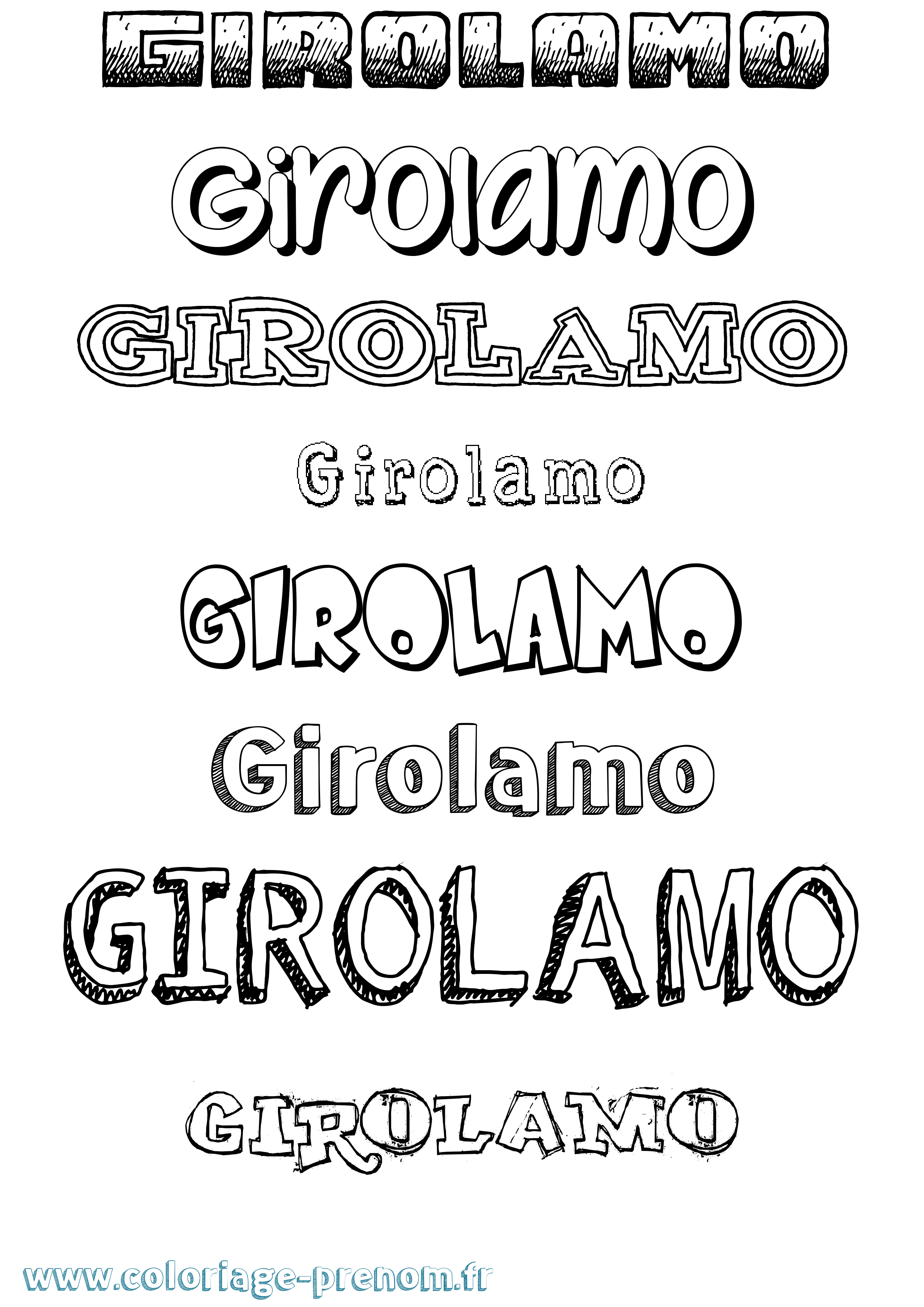 Coloriage Girolamo Dessiné Coloriage prénom Girolamo Dessiné