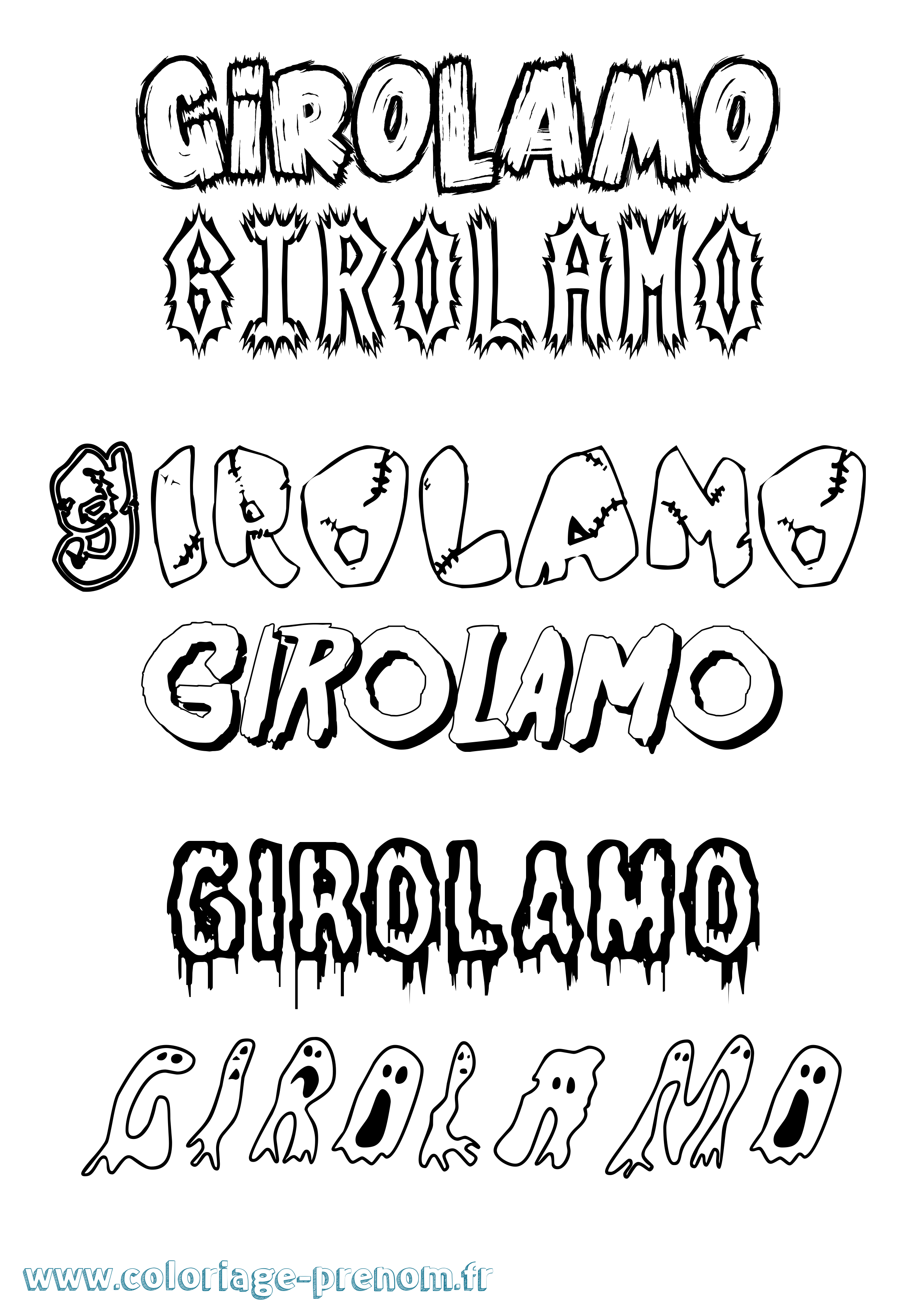 Coloriage Girolamo Frisson Coloriage prénom Girolamo Frisson