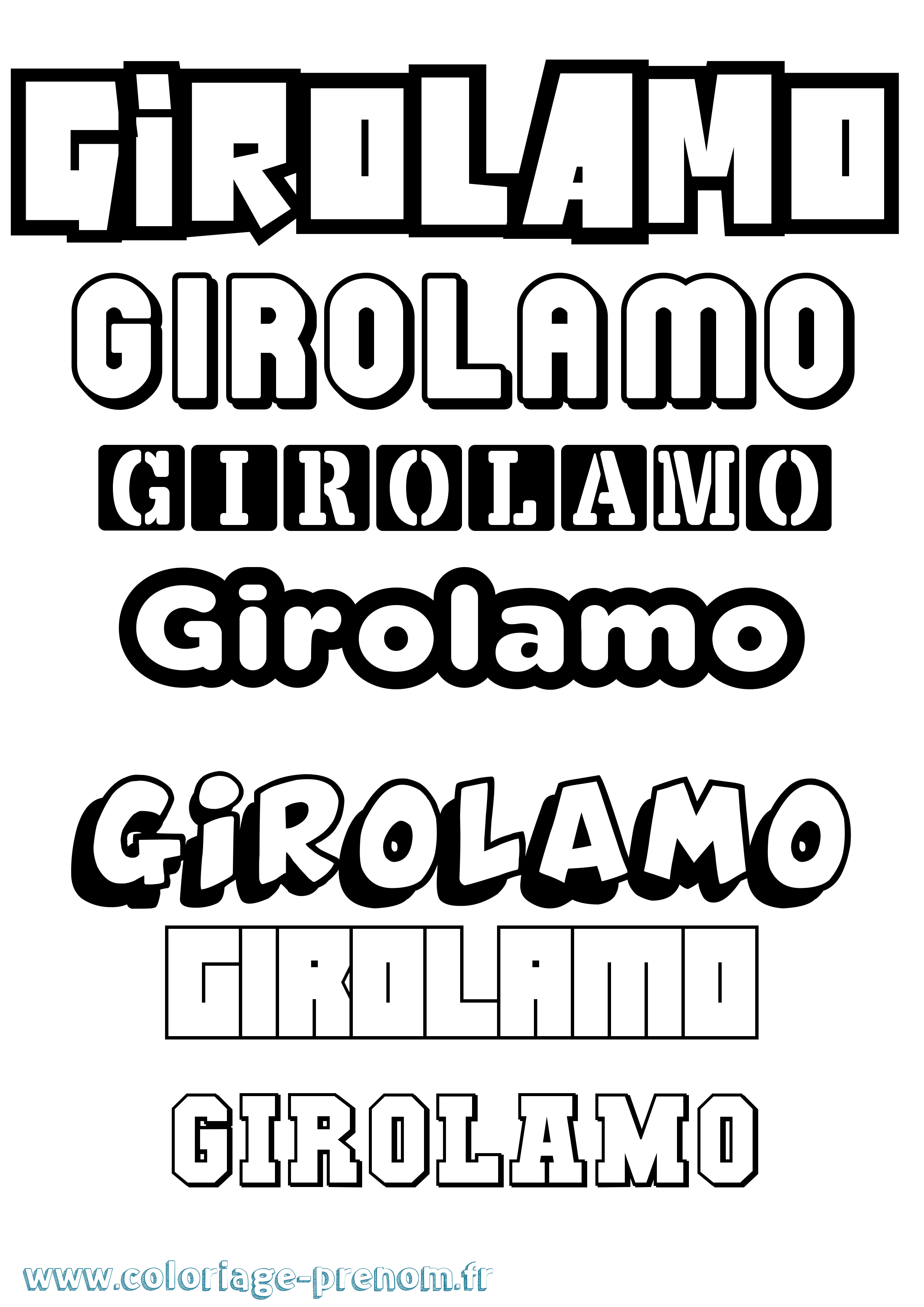 Coloriage Girolamo Simple Coloriage prénom Girolamo Simple