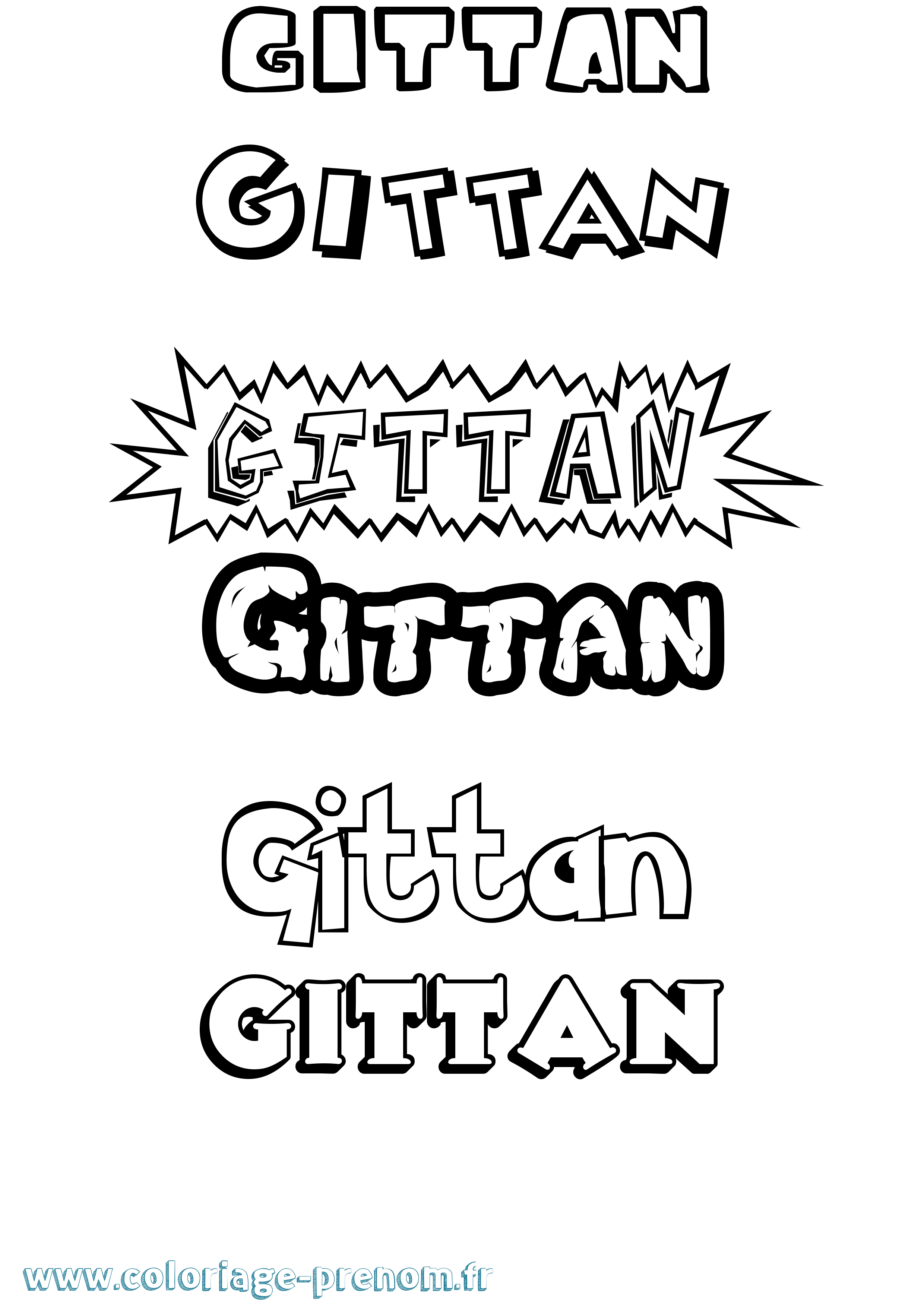 Coloriage Gittan Dessin Animé Coloriage prénom Gittan Dessin Animé