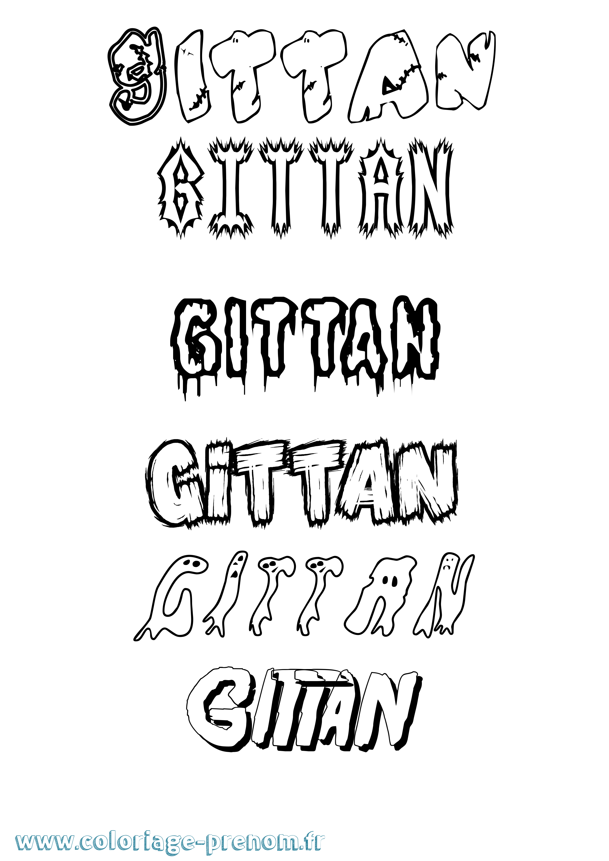 Coloriage Gittan Frisson Coloriage prénom Gittan Frisson