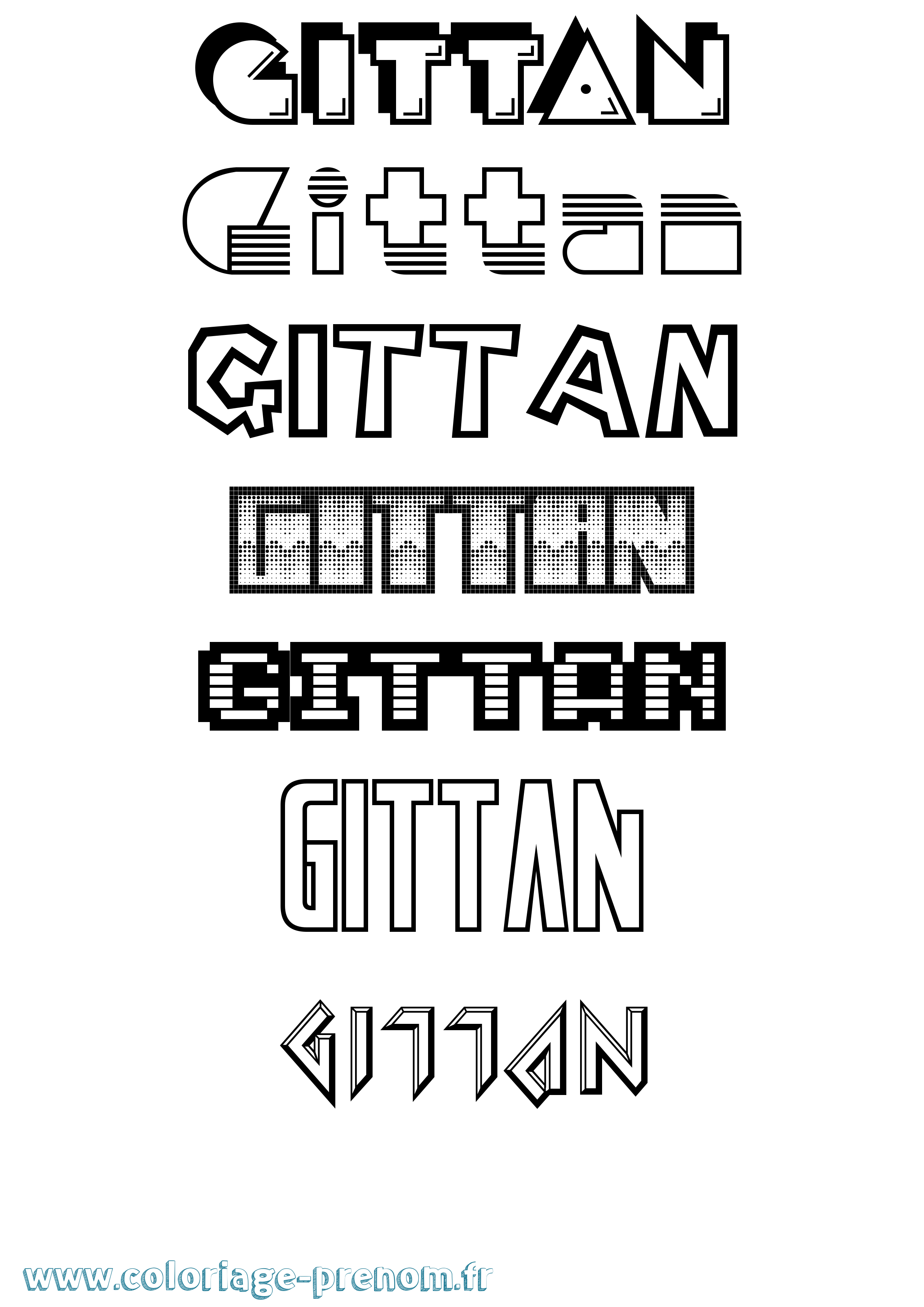 Coloriage Gittan Jeux Vidéos Coloriage prénom Gittan Jeux Vidéos