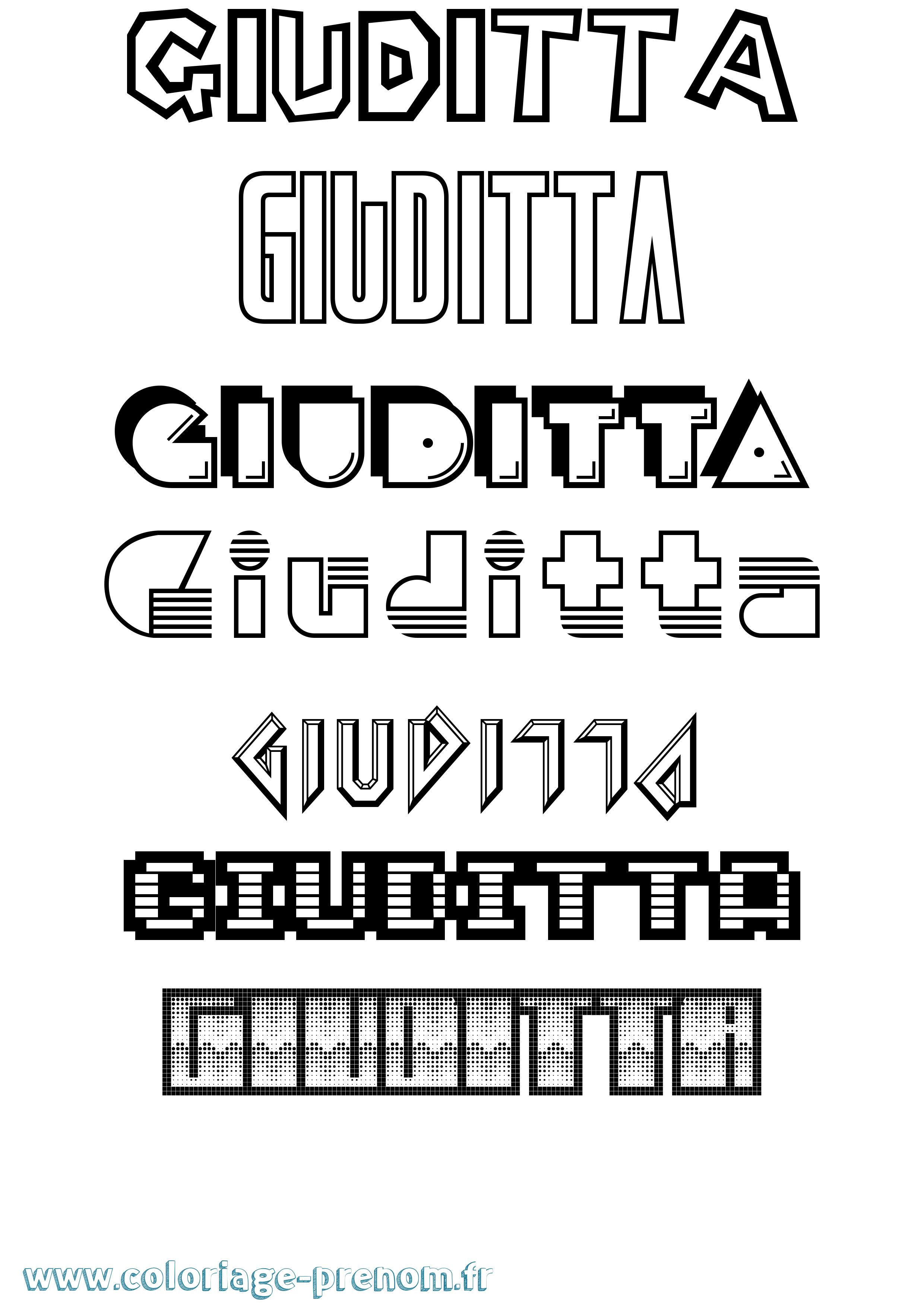 Coloriage Giuditta Jeux Vidéos Coloriage prénom Giuditta Jeux Vidéos