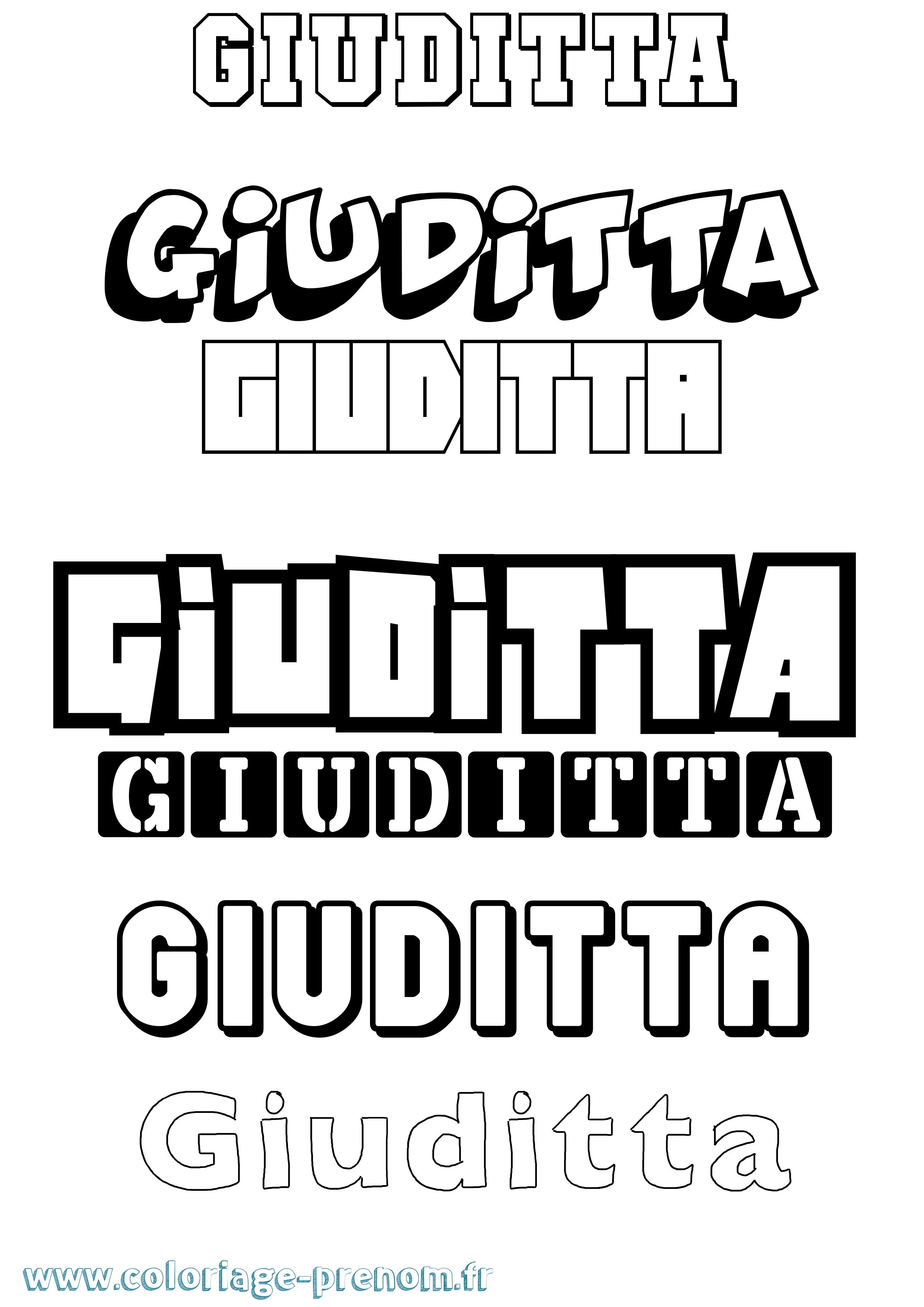 Coloriage Giuditta Simple Coloriage prénom Giuditta Simple