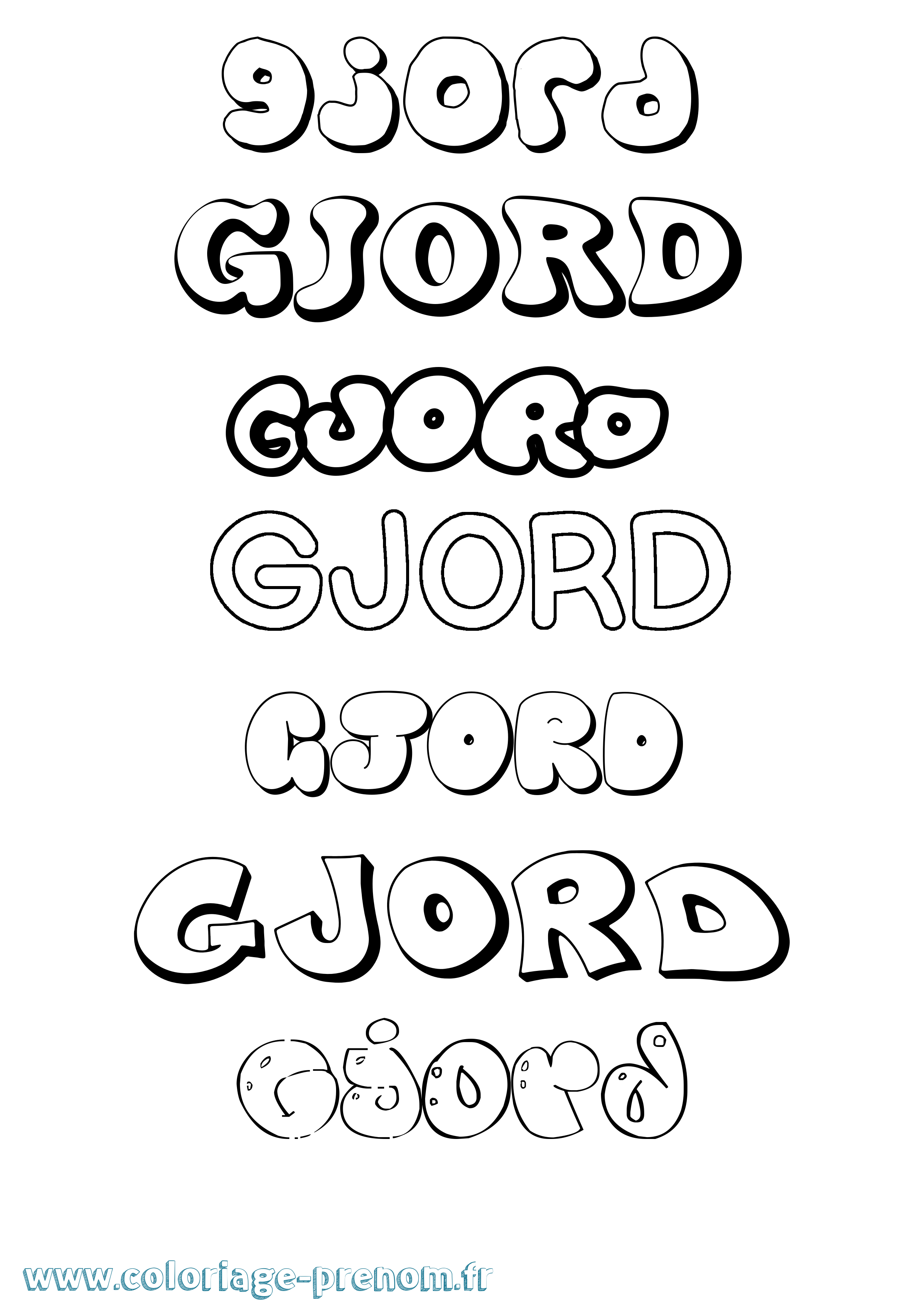 Coloriage Gjord Bubble Coloriage prénom Gjord Bubble