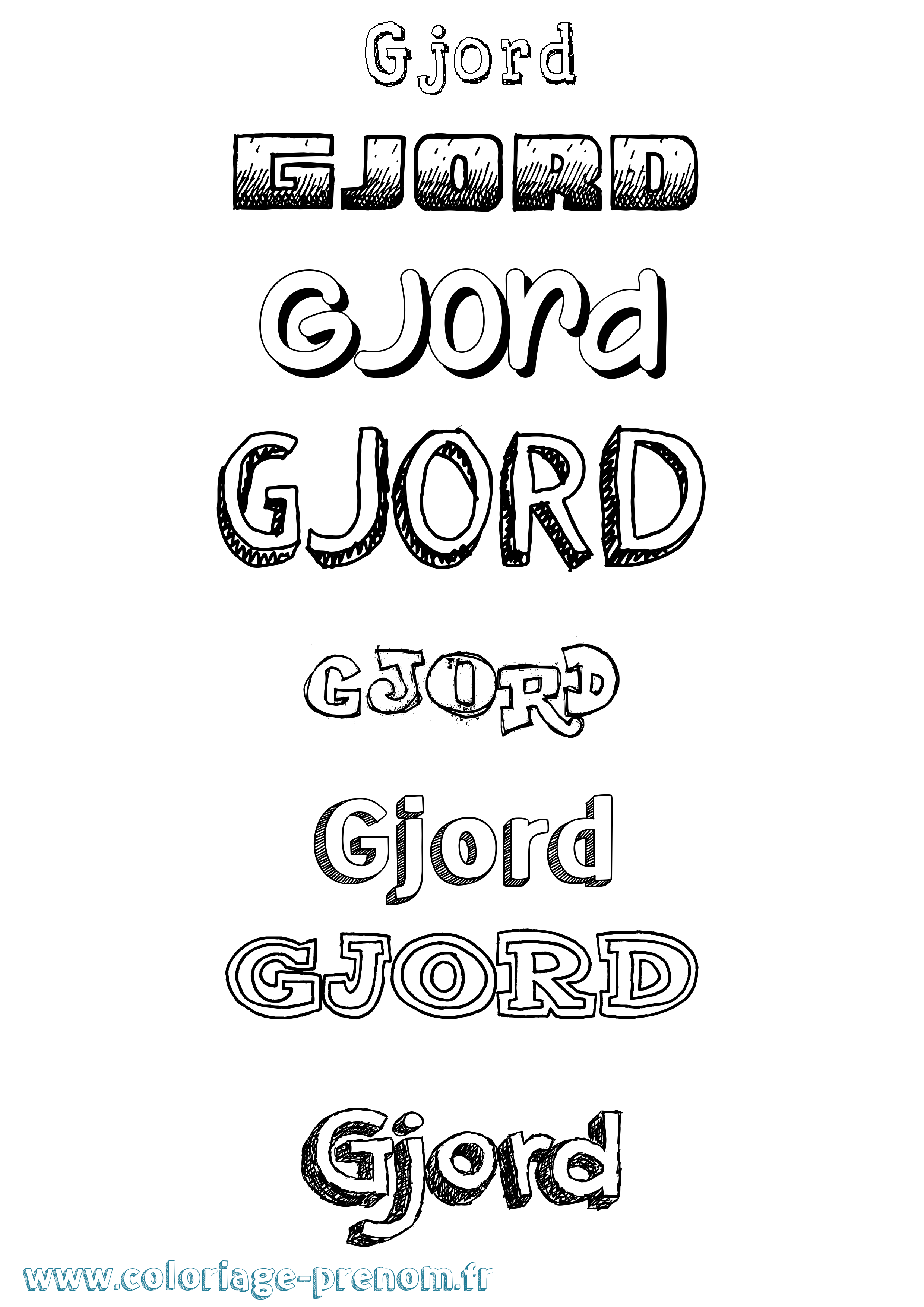 Coloriage Gjord Dessiné Coloriage prénom Gjord Dessiné