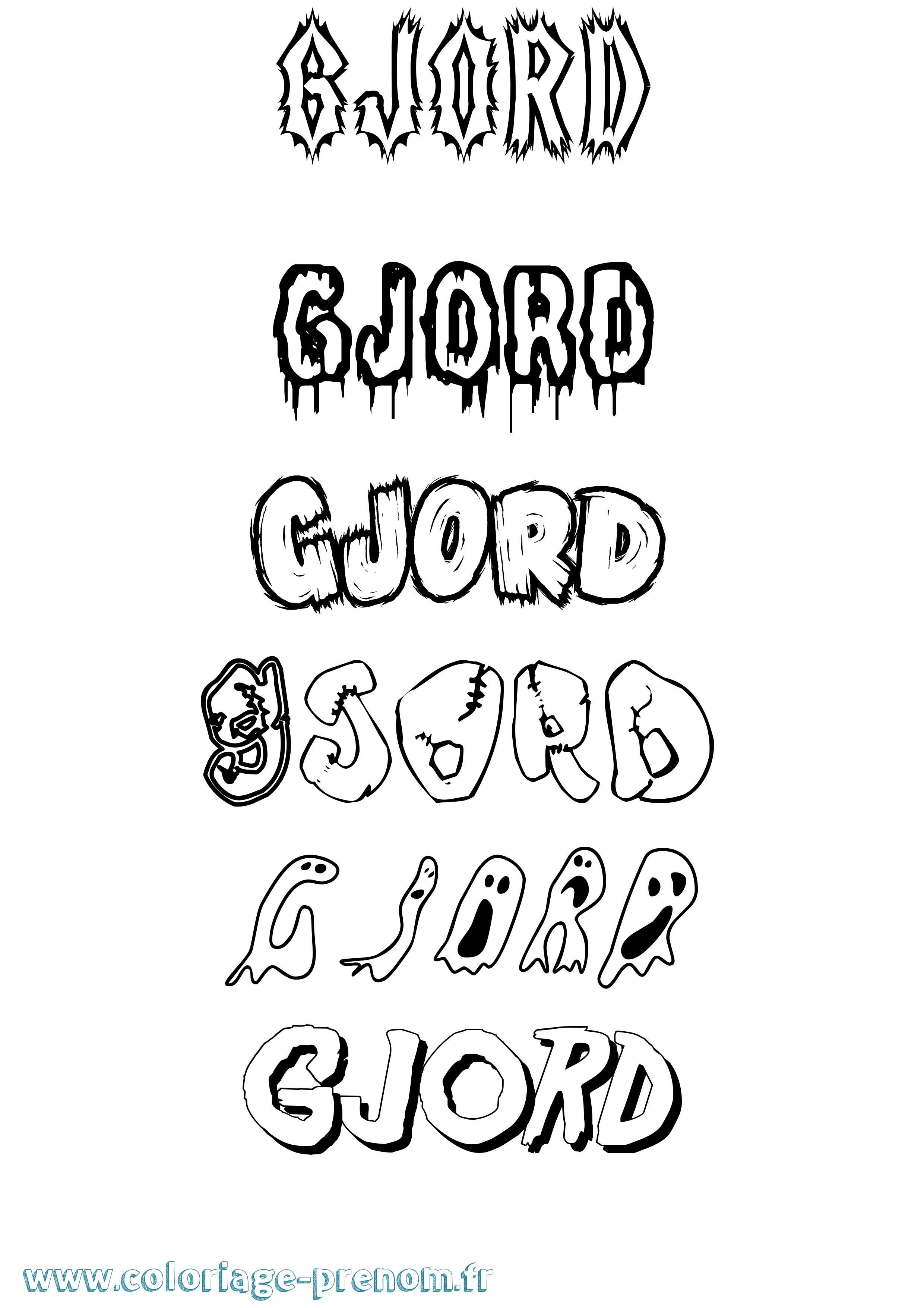 Coloriage Gjord Frisson Coloriage prénom Gjord Frisson