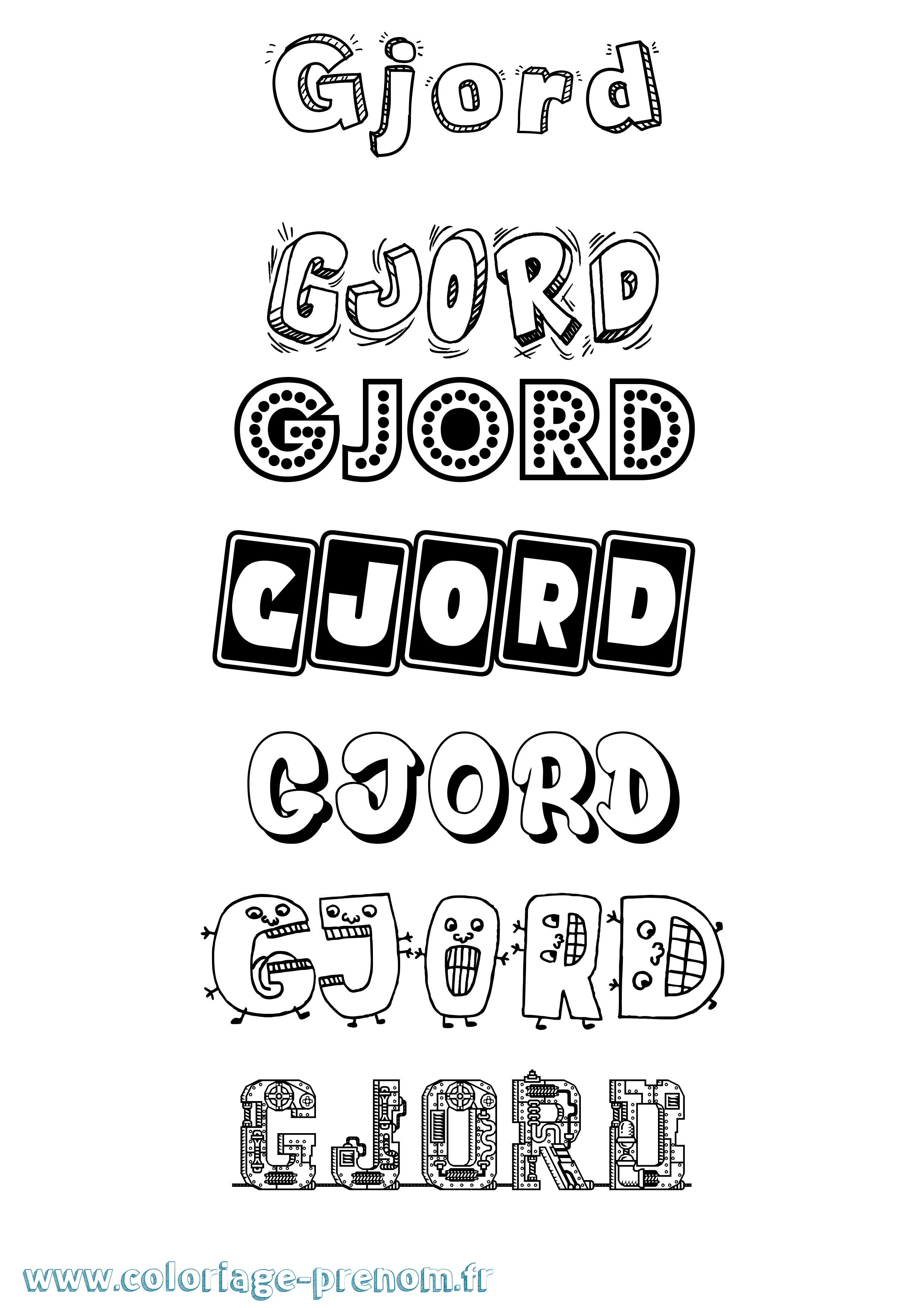 Coloriage Gjord Fun Coloriage prénom Gjord Fun