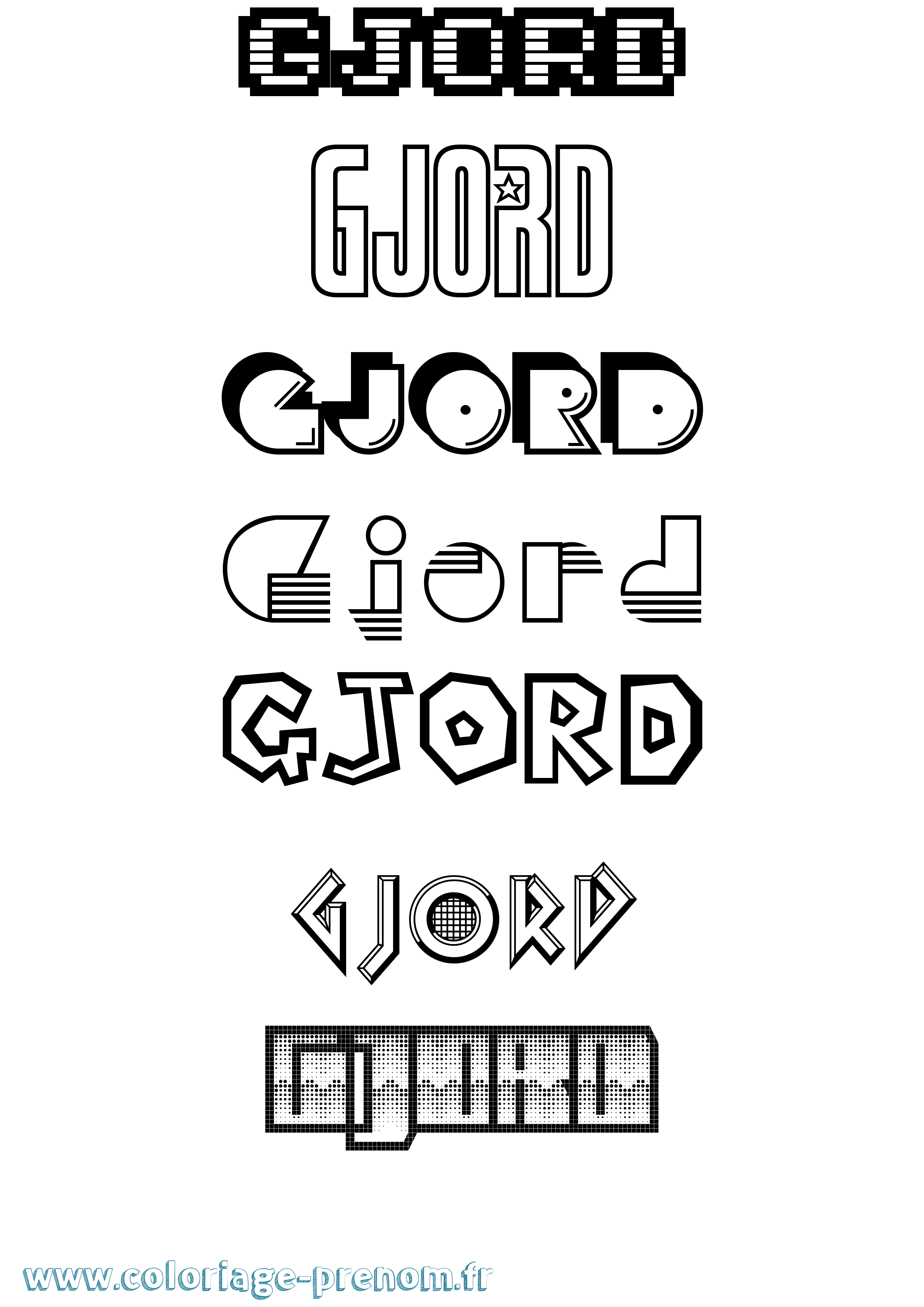 Coloriage Gjord Jeux Vidéos Coloriage prénom Gjord Jeux Vidéos