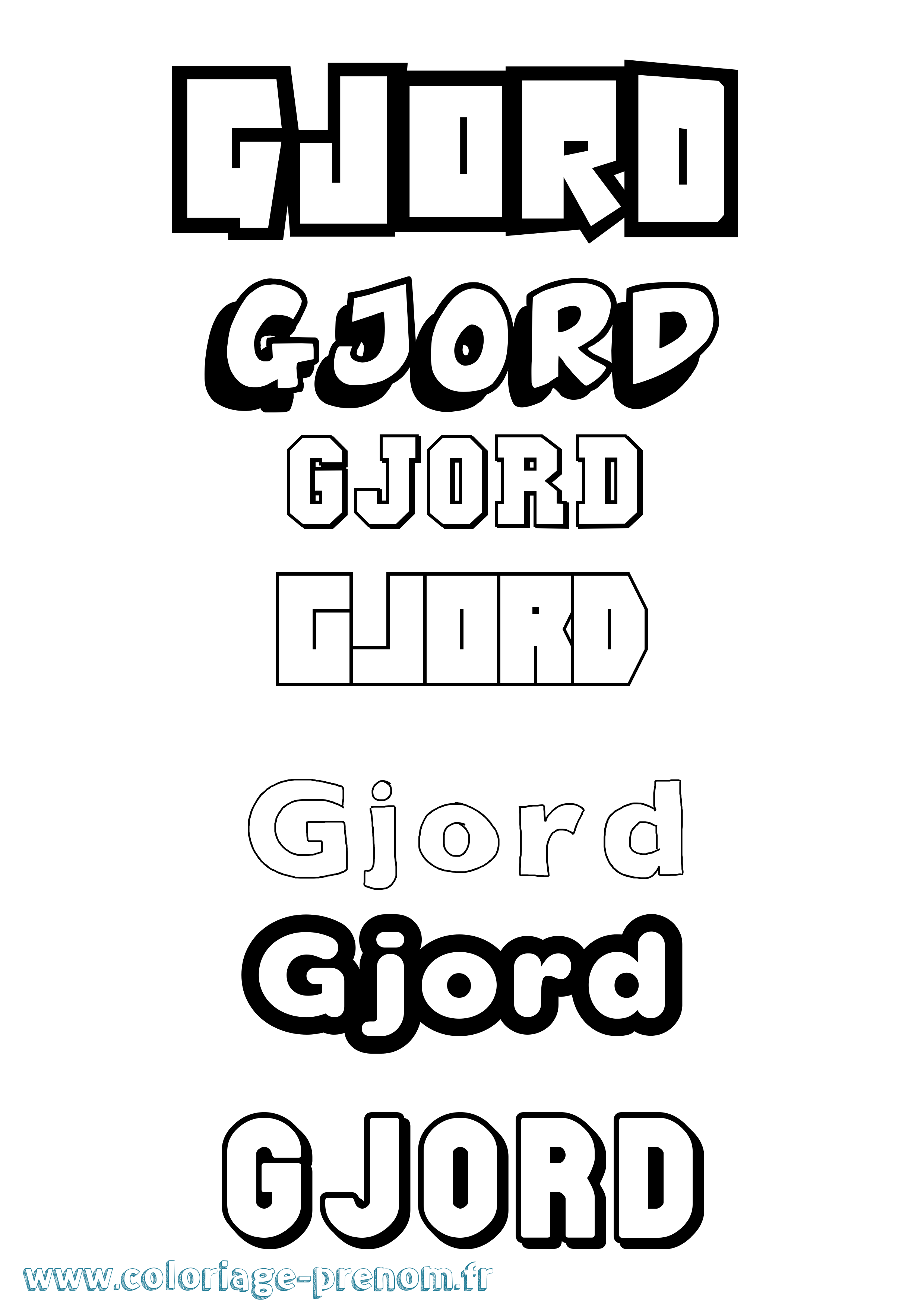 Coloriage Gjord Simple Coloriage prénom Gjord Simple