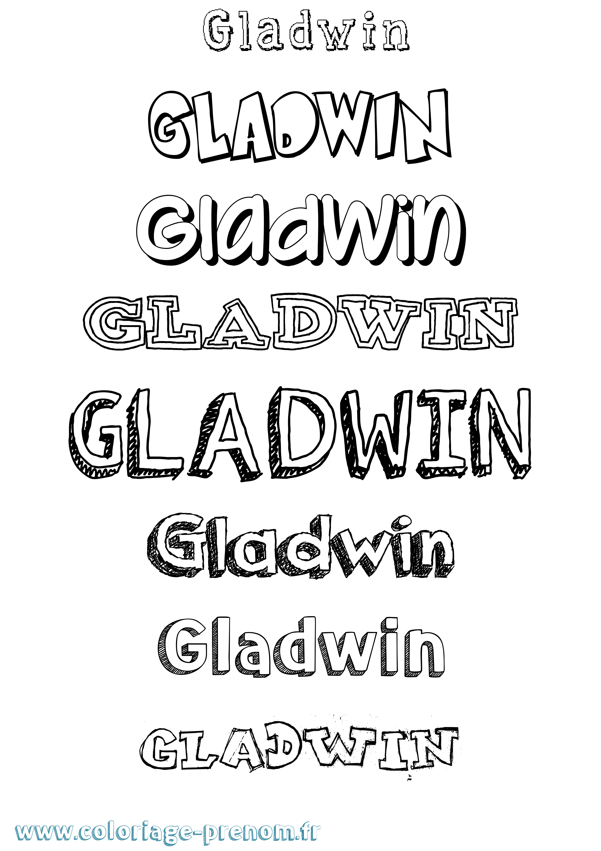Coloriage Gladwin Dessiné Coloriage prénom Gladwin Dessiné